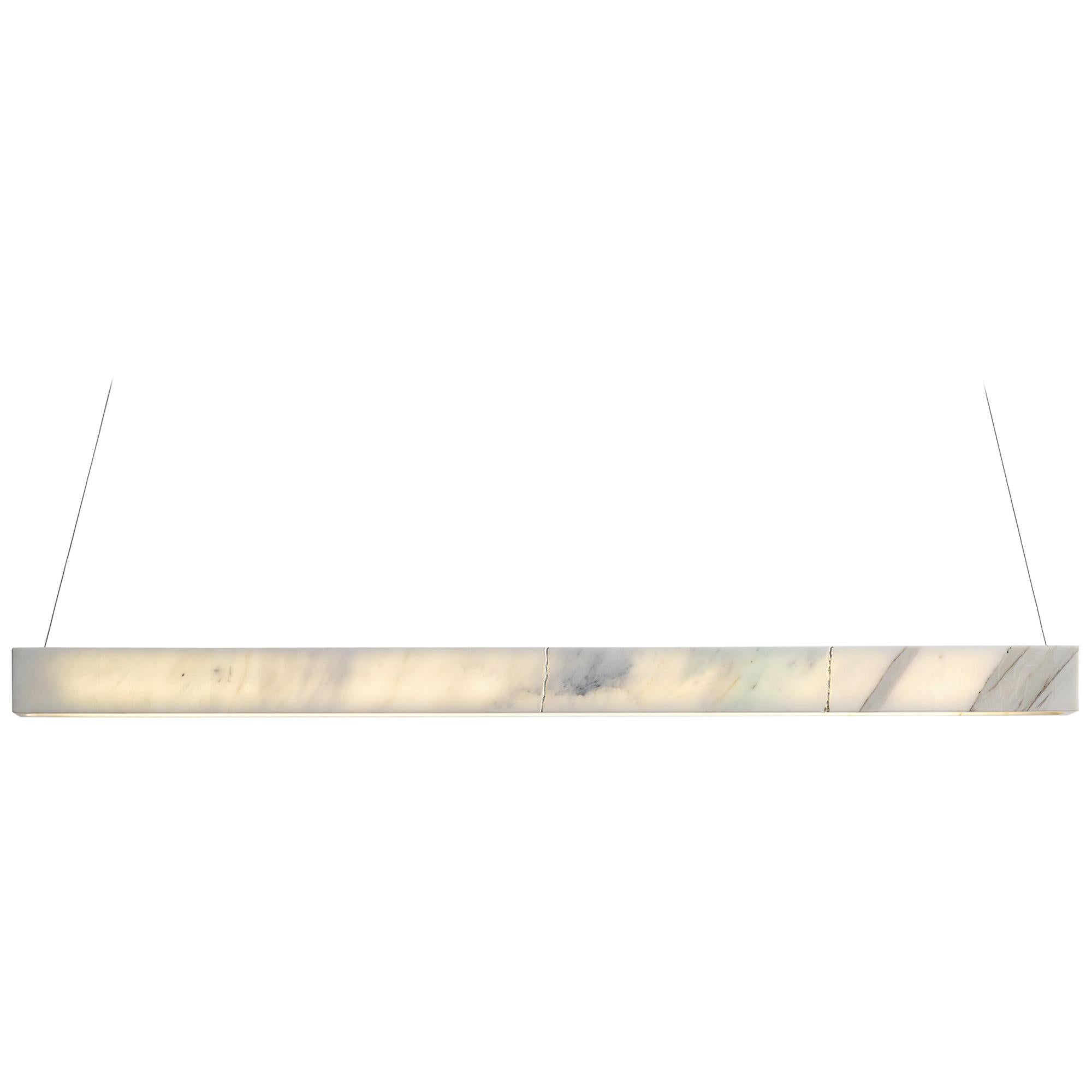 Ray Marble Pendant Light by On.Entropy, in Seamless White Marble For Sale