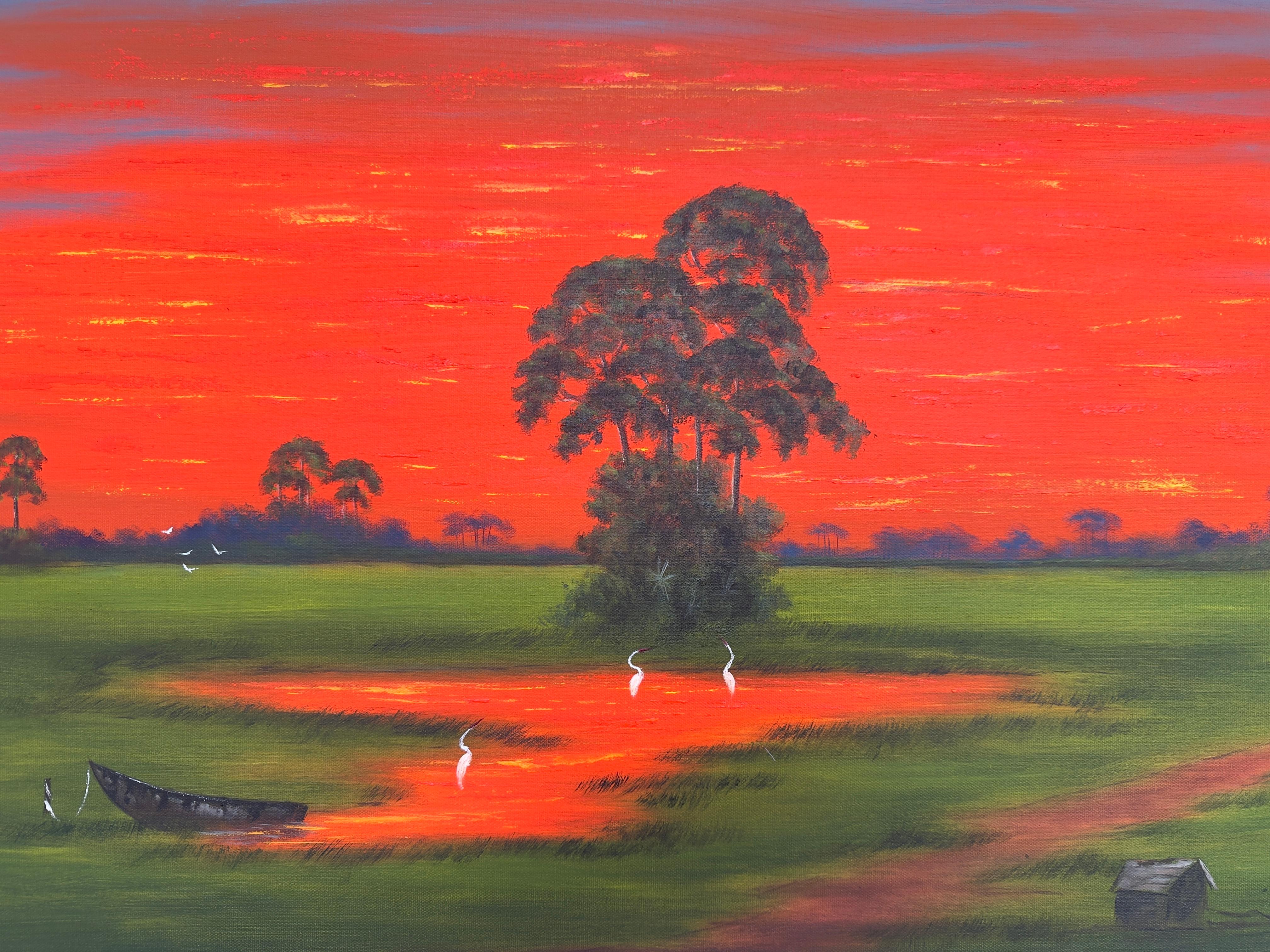 Florida Highwaymen Landscape Sunset
Artist signed lower right corner, canvas size 24