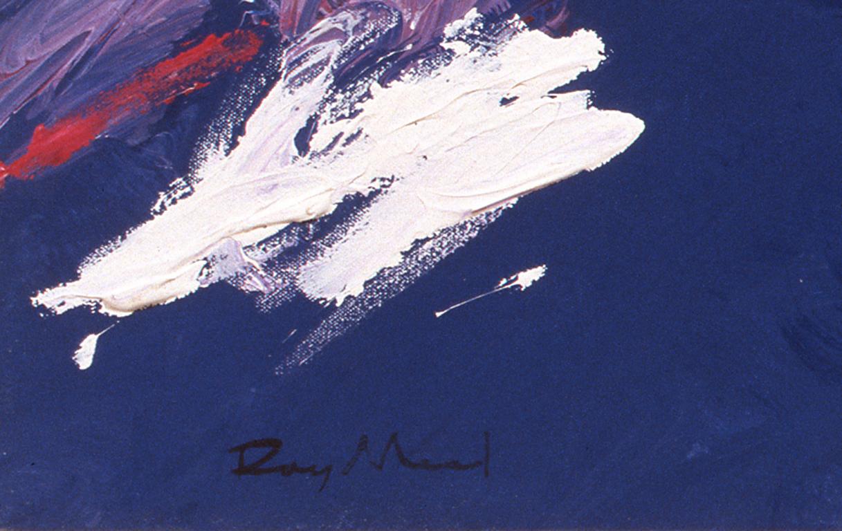 Abbey II flamboyant - Violet Abstract Painting par Ray Mead