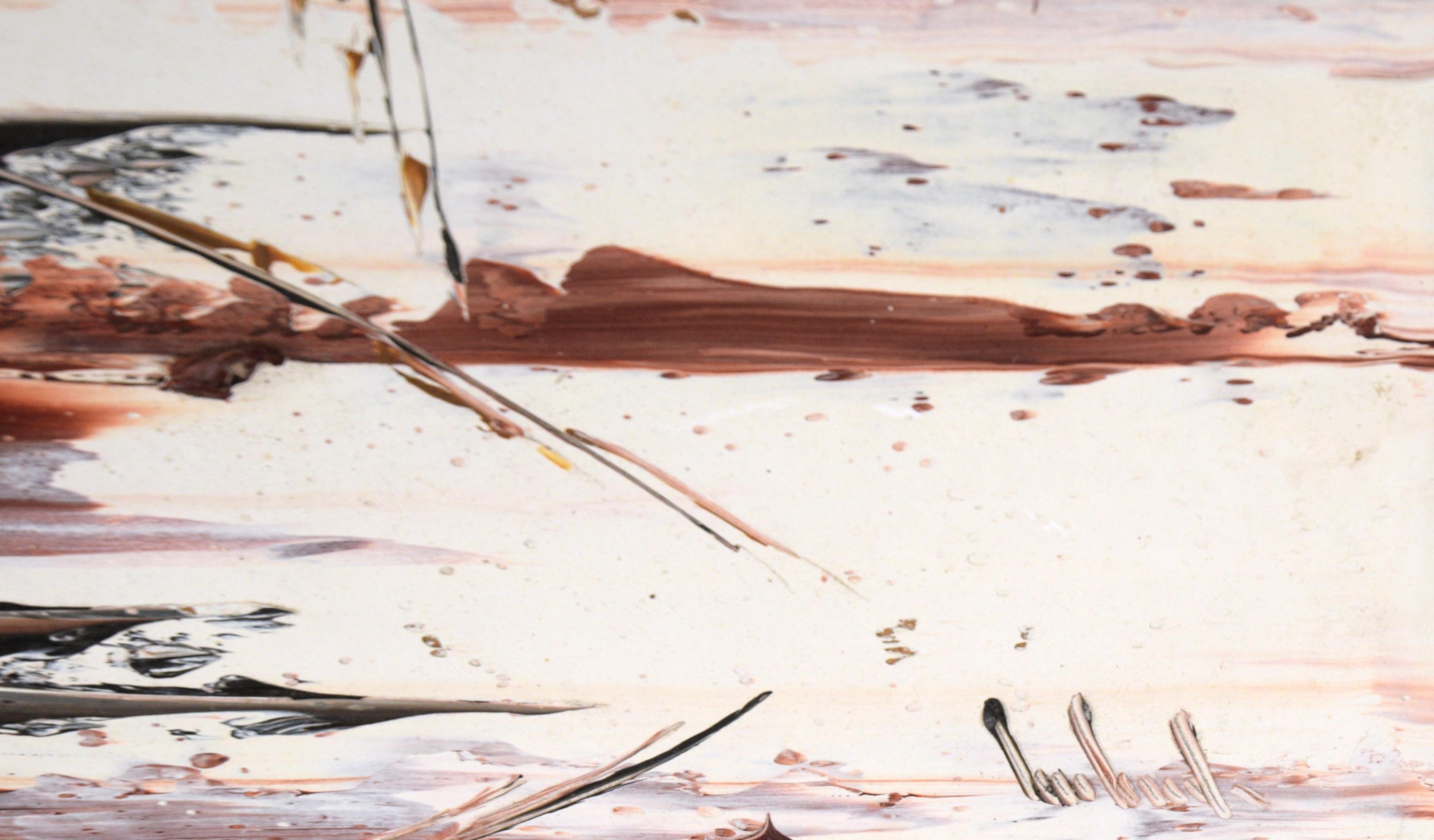 Abstrakte Landschaft in Öl auf Masonit, Moderne der Mitte des Jahrhunderts im Angebot 3