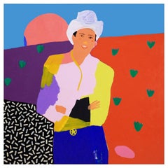 'Ray of Sunshine' Cowboy Portrait Painting by Alan Fears Pop Art