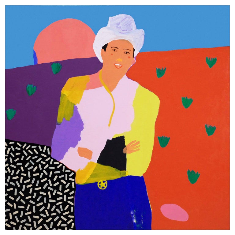 'Ray of Sunshine' Cowboy Portrait Painting by Alan Fears Pop Art For Sale