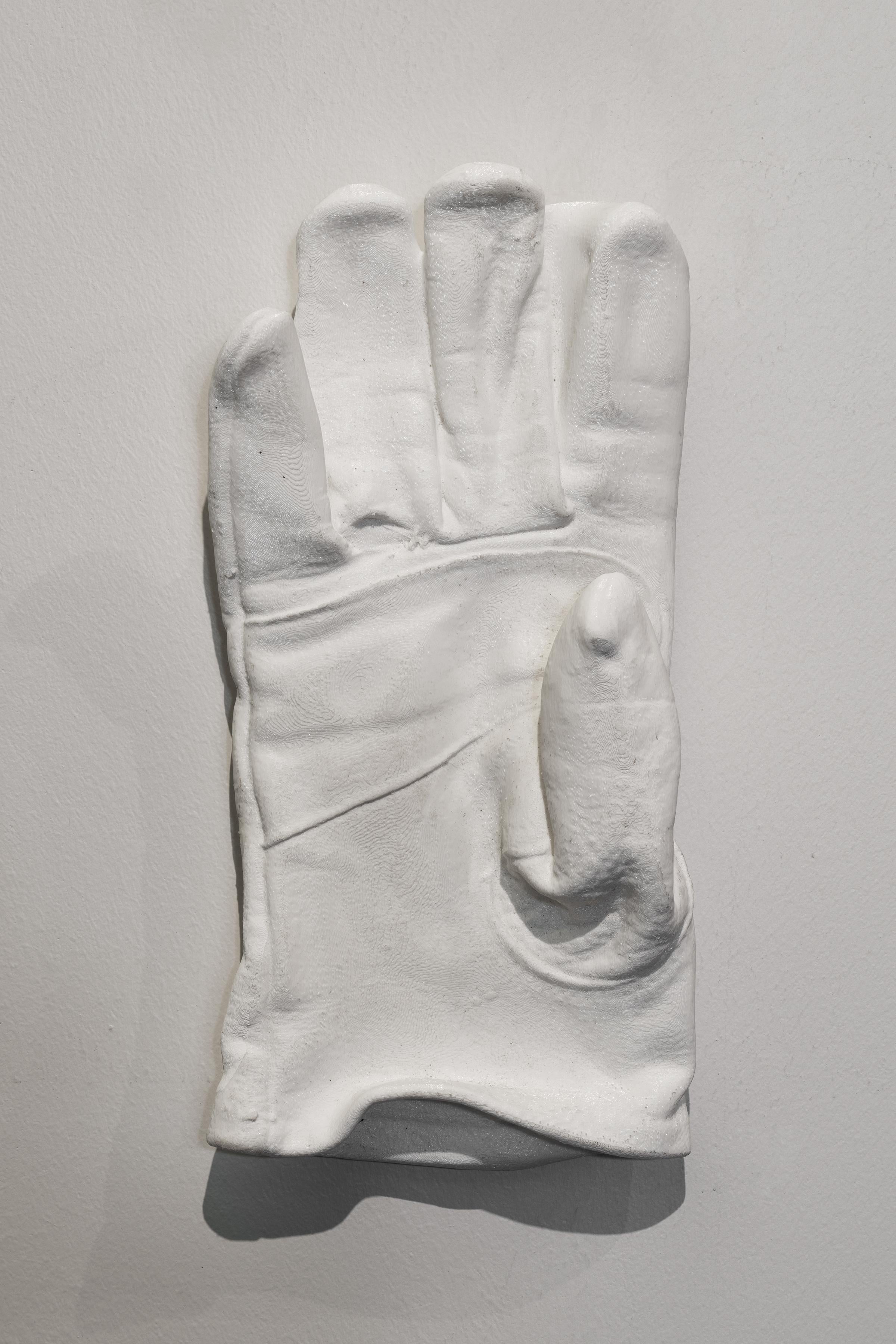Ray Padron Still-Life Sculpture - ST. ROPER - Sculpture of White Glove, 3D Scanned and Printed