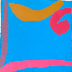 « Untitled » Ray Parker, Color Field, peinture lyrique abstraite, bleue et magenta