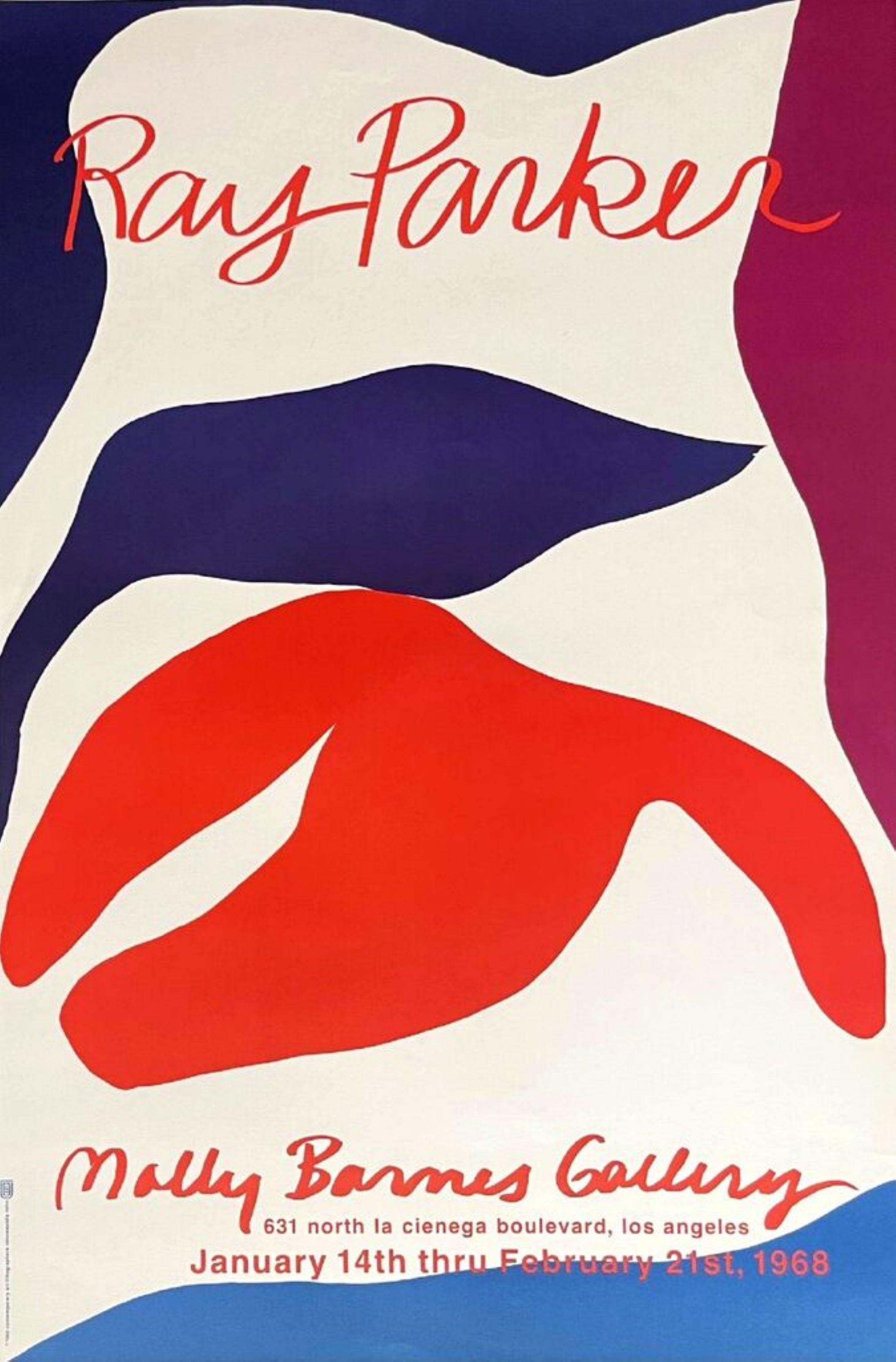 Ray Parker
Ray Parker a Molly Barnes: Raro poster d'epoca di una mostra a Los Angeles negli anni '60, 1968
Litografia offset
Stampato da Contemporary Art Lithographers, Minneapolis, Minnesota
36 × 24 pollici
Non incorniciato
Accompagnato da un