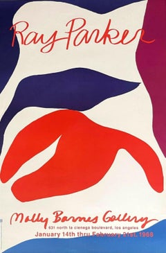Ray Parker at Molly Barnes Rare collectible abstract 1960s LA exhibition print