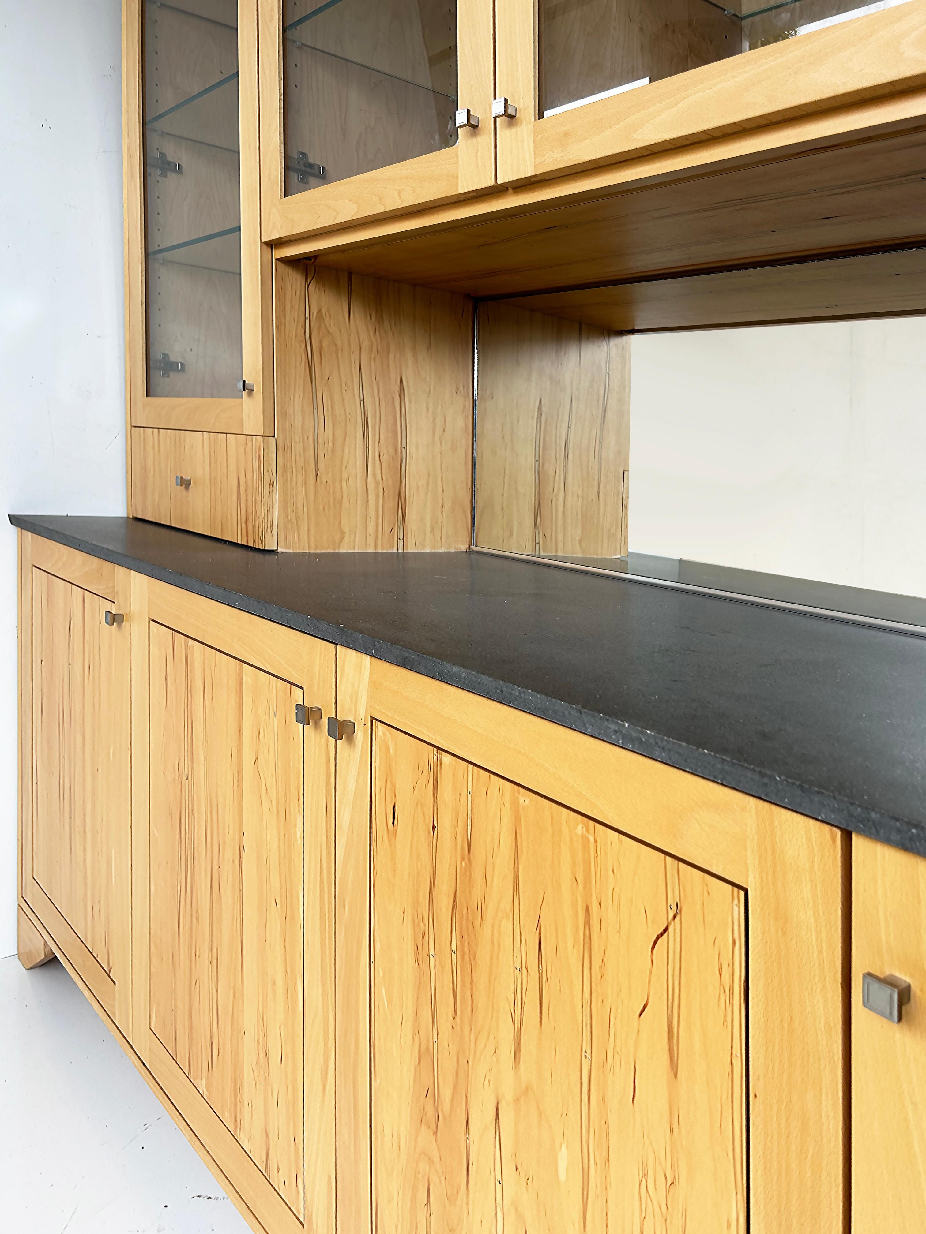 Contemporary Ray Pirello Studio Maple Wood and Granite Custom Cabinet  For Sale