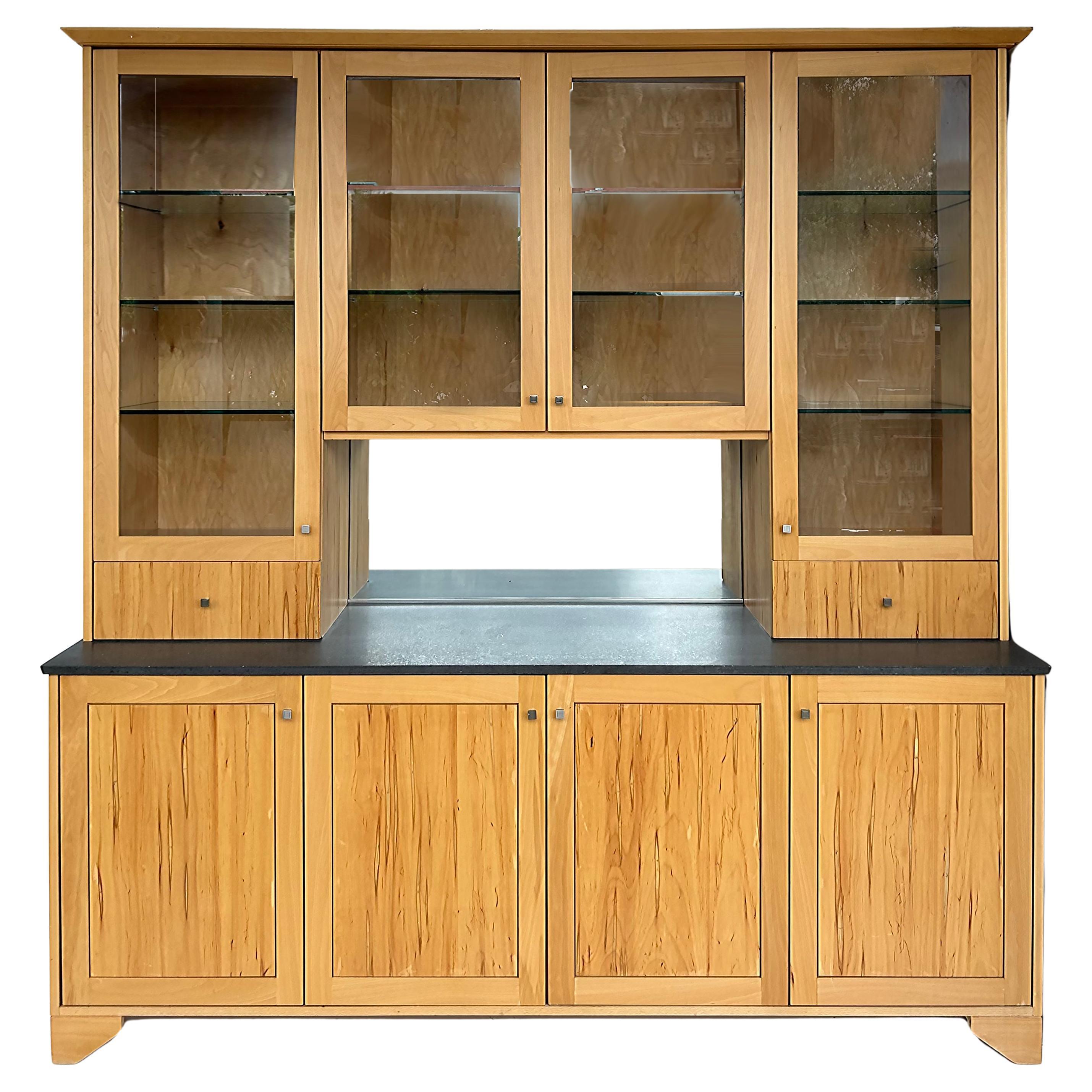 Ray Pirello Studio Maple Wood and Granite Custom Cabinet  For Sale