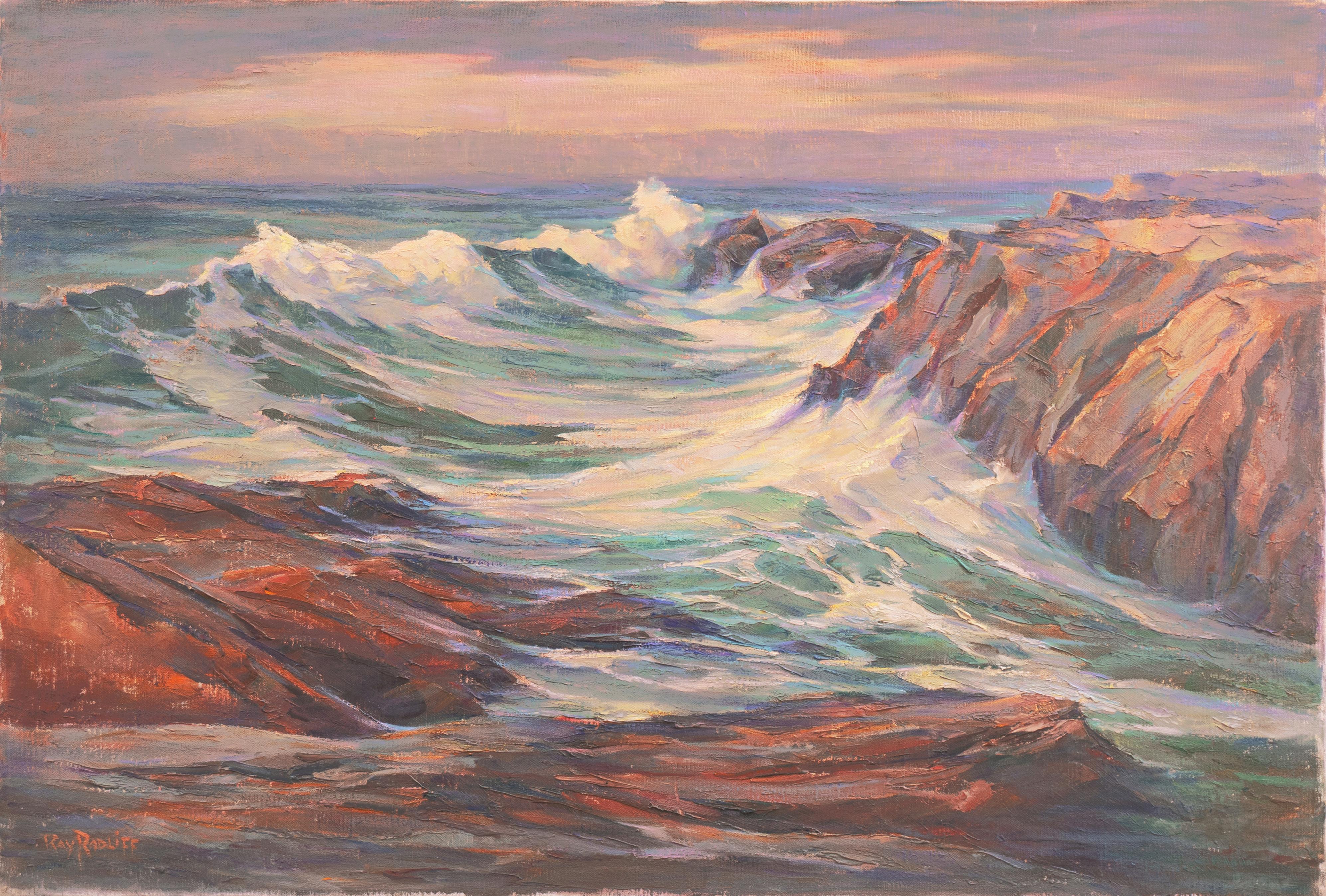 Ray Radliff Landscape Painting - 'High Tide', Santa Cruz Art League, Exhibited Seascape, San Francisco Bay Area