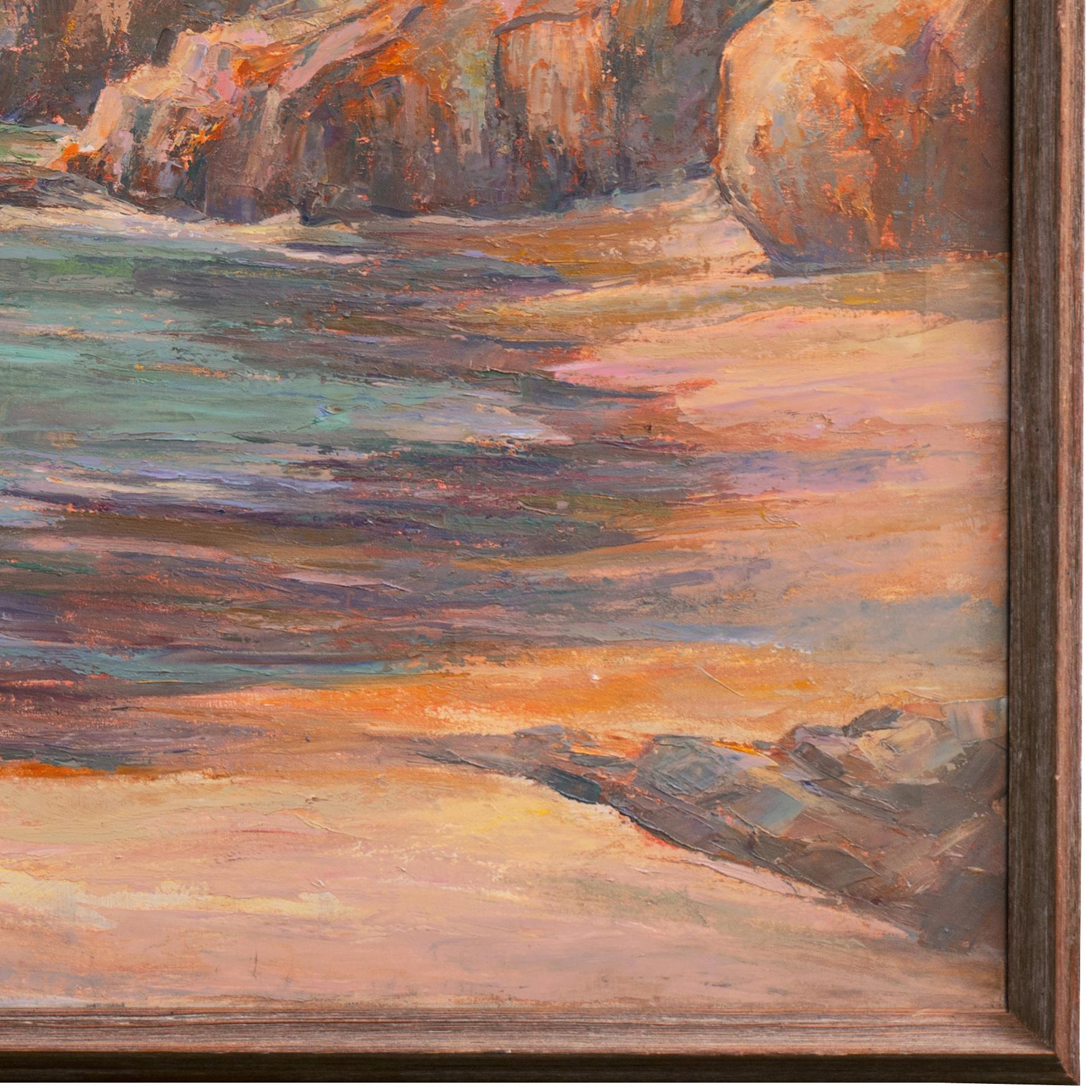 'Pacific Sunset', Oil Seascape, San Francisco Bay Area,  Santa Cruz Art League For Sale 5