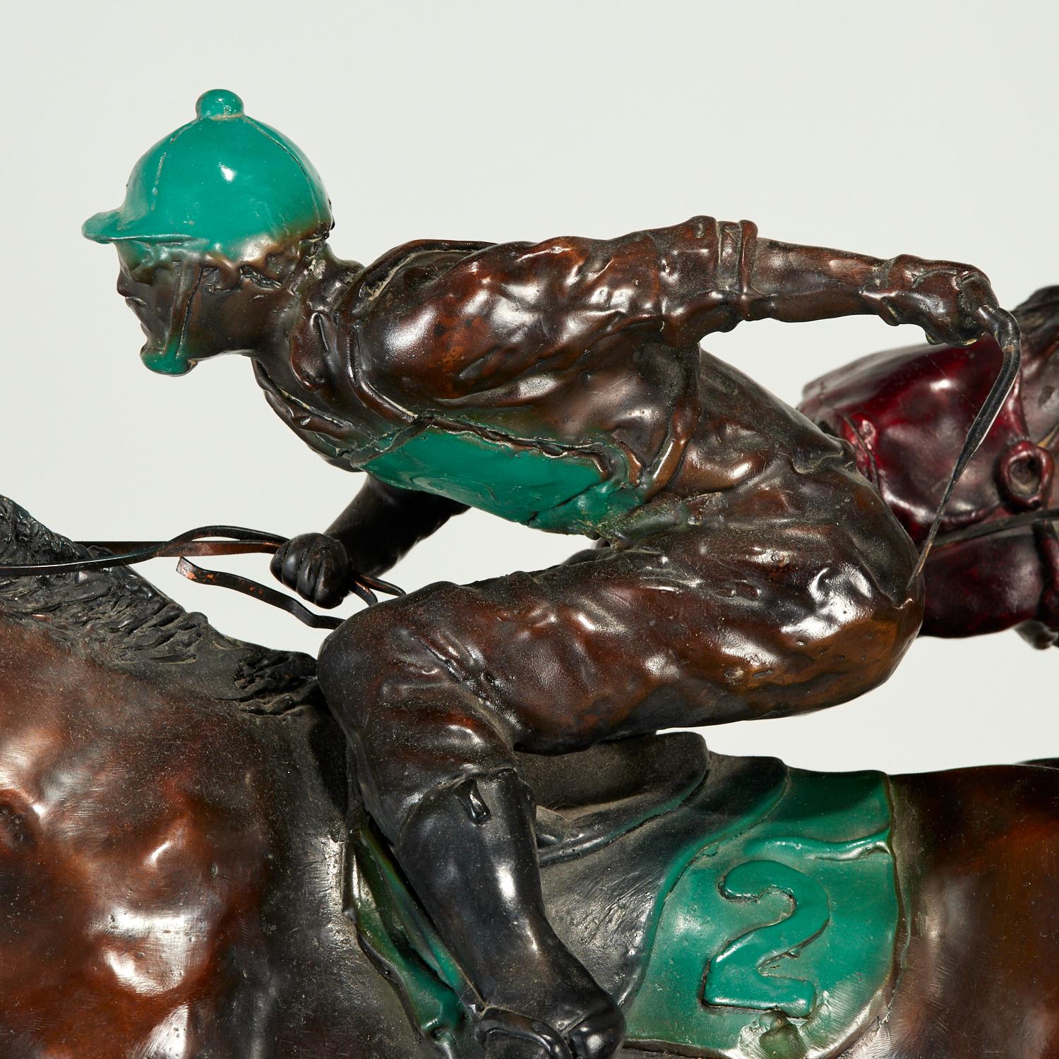 American Ray Renfroe Sculptor, Limited Edition Sizeable Horse Racing Bronze