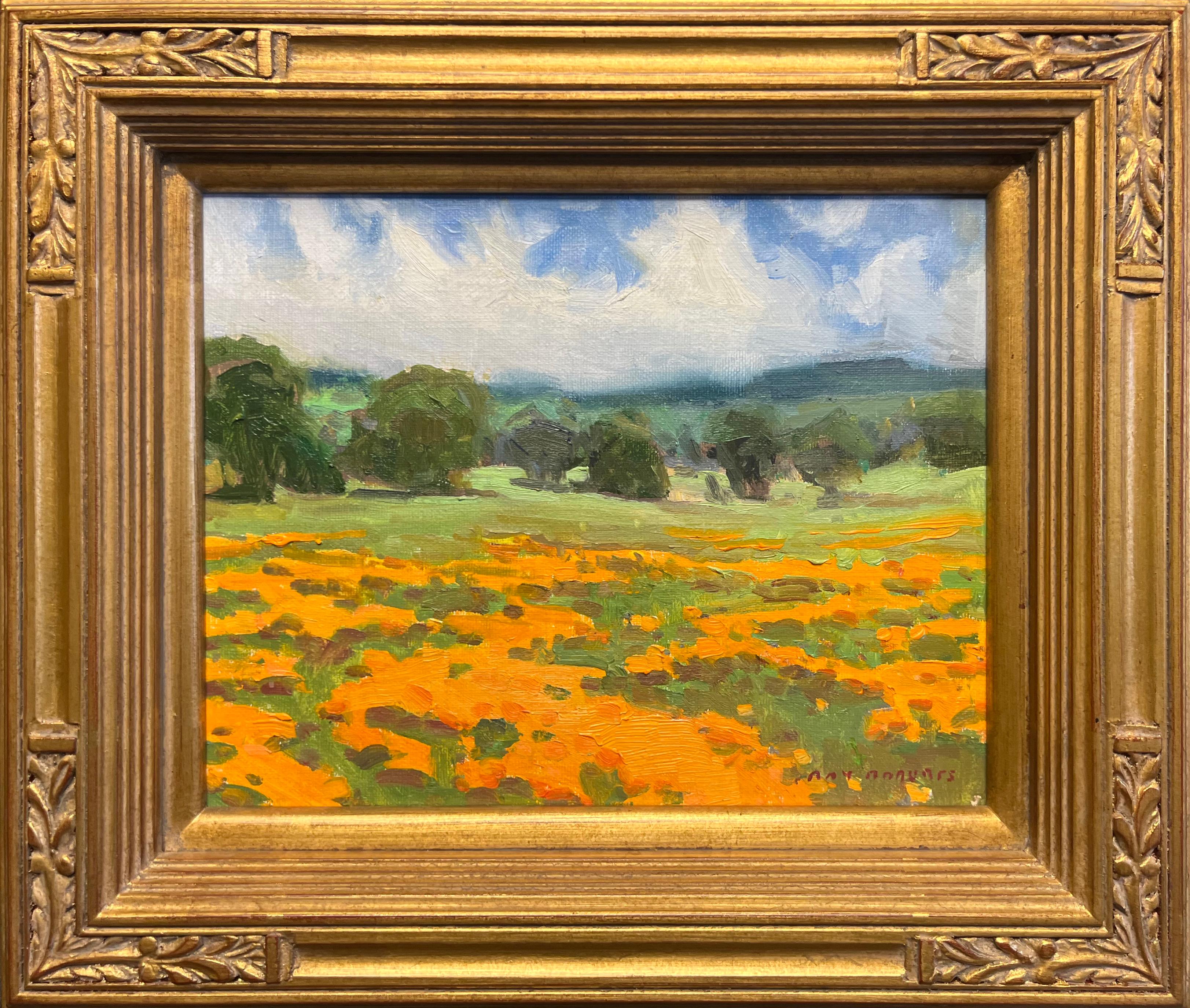Ray Roberts Landscape Painting - Poppies Near Carmel Valley