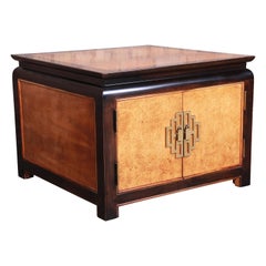 Ray Sabota for Century Furniture Hollywood Regency Chinoiserie Burl Wood Cabinet
