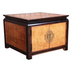 Ray Sabota pour Century Furniture Armoire en bois de ronce Chinoiserie Hollywood Regency