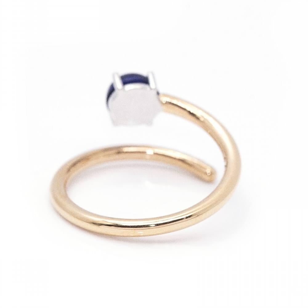 RAY Sapphire and Gold Ring In New Condition For Sale In BARCELONA, ES