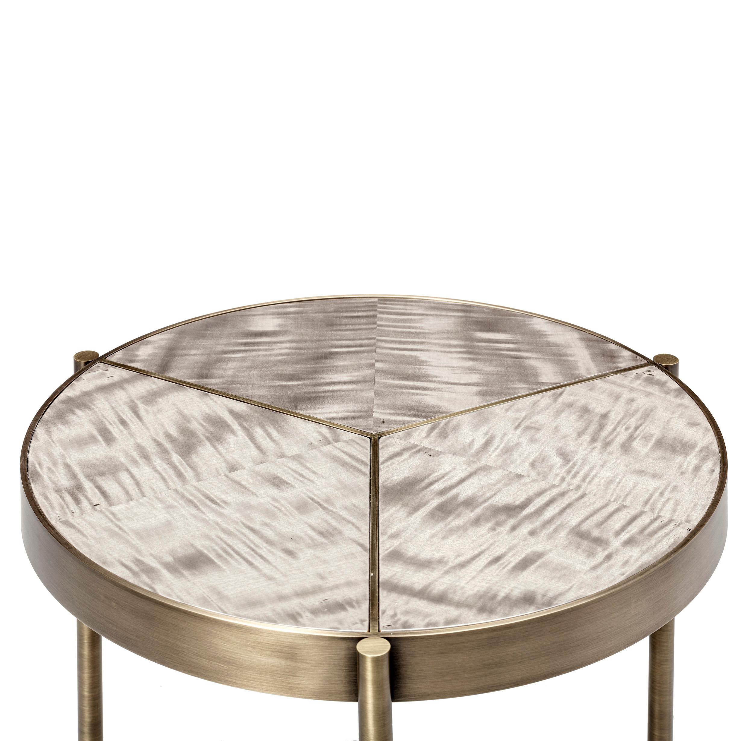 Ray Side Table, in Bronze and Marron VITA Marble Top, Handmade by Duistt

Ray side table is a combination of elegance and versatility. its three delicate rays confine division to the tabletop, allowing customization and creativity with our range of