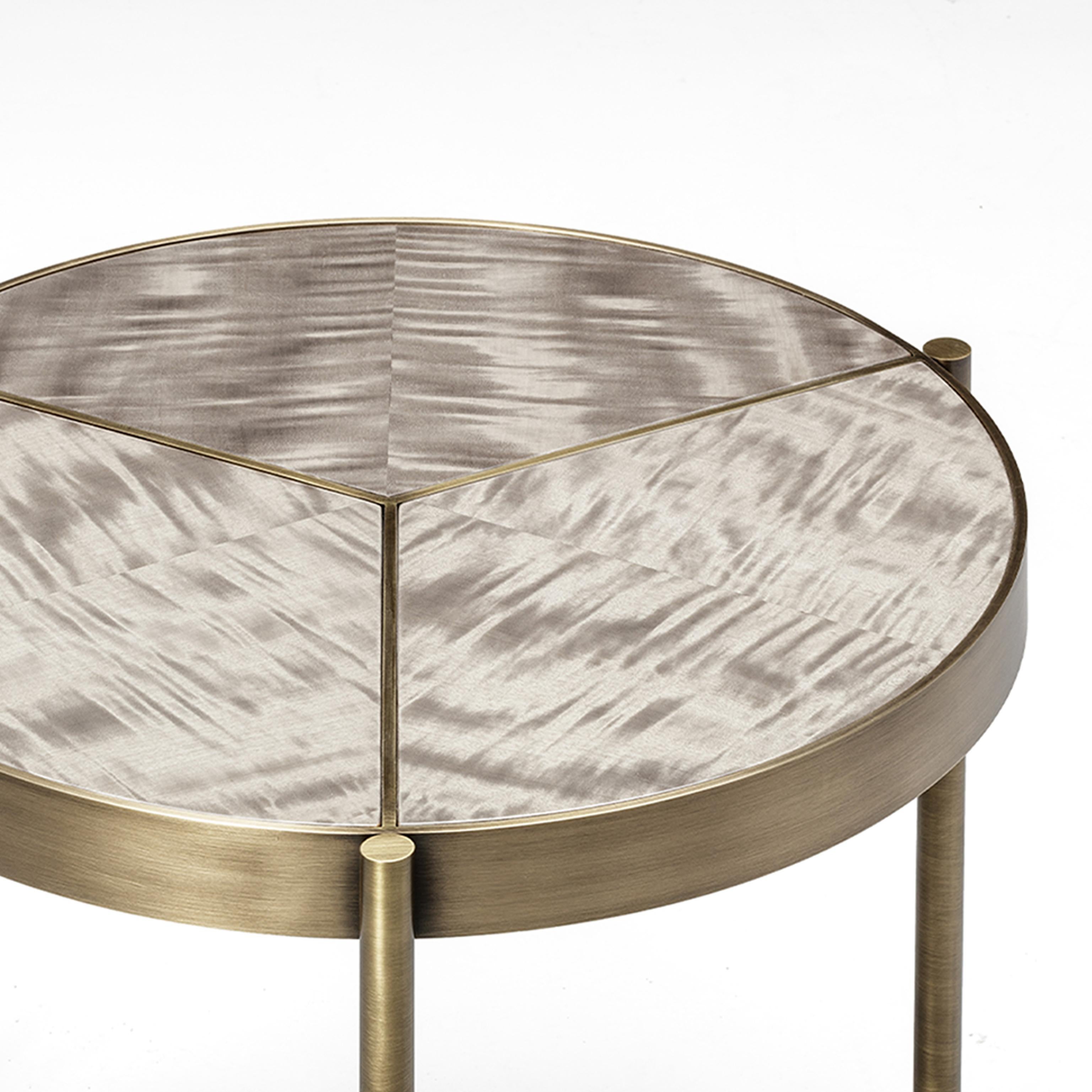 Mid-Century Modern Ray Side Table, in Bronze and Marron VITA Marble Top, Handcrafted by Duistt For Sale