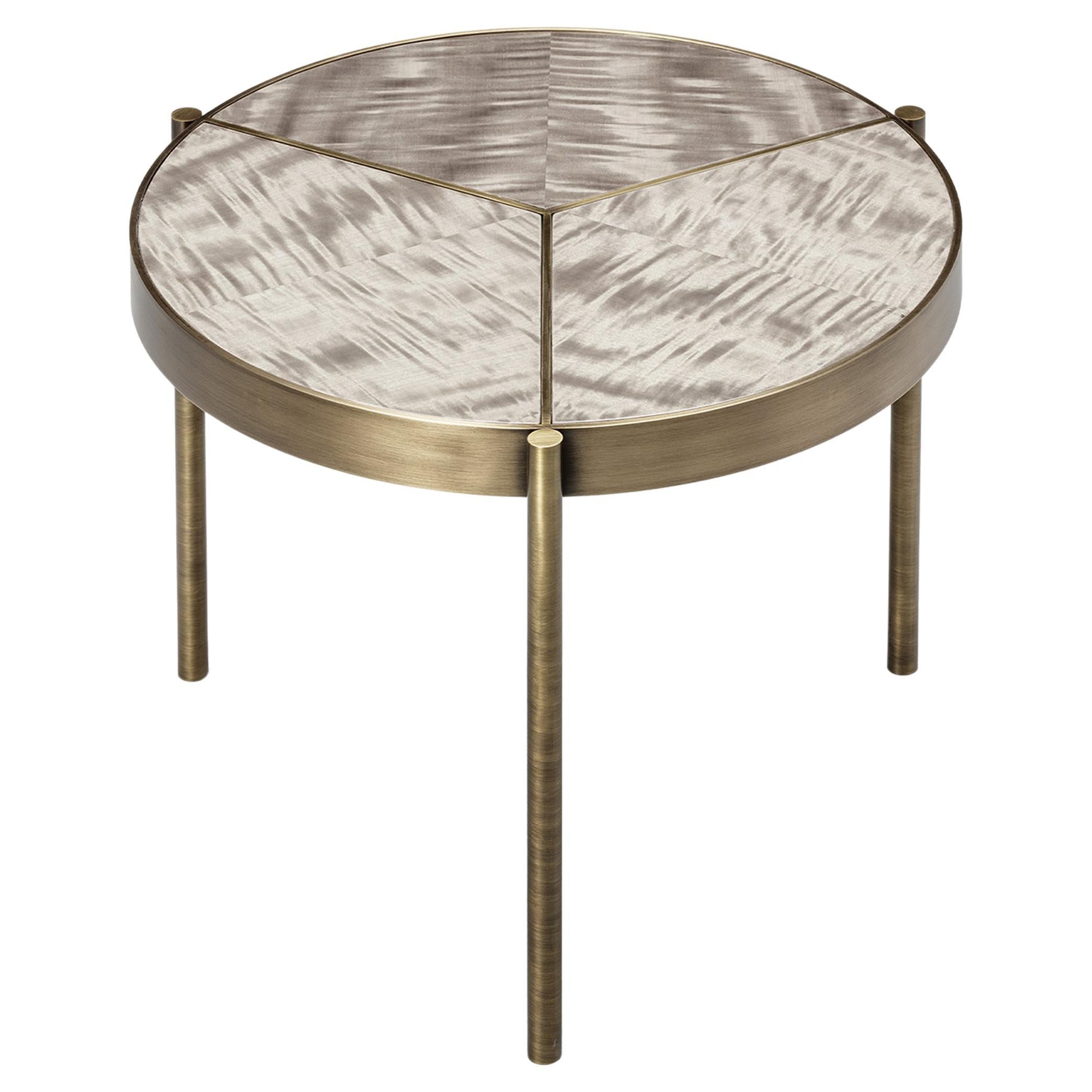 Ray Side Table, in Bronze and Marron VITA Marble Top, Handcrafted by Duistt