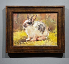 Ray Simonini, "Bella" 12x16  Ritratto di coniglio dipinto a olio su tela