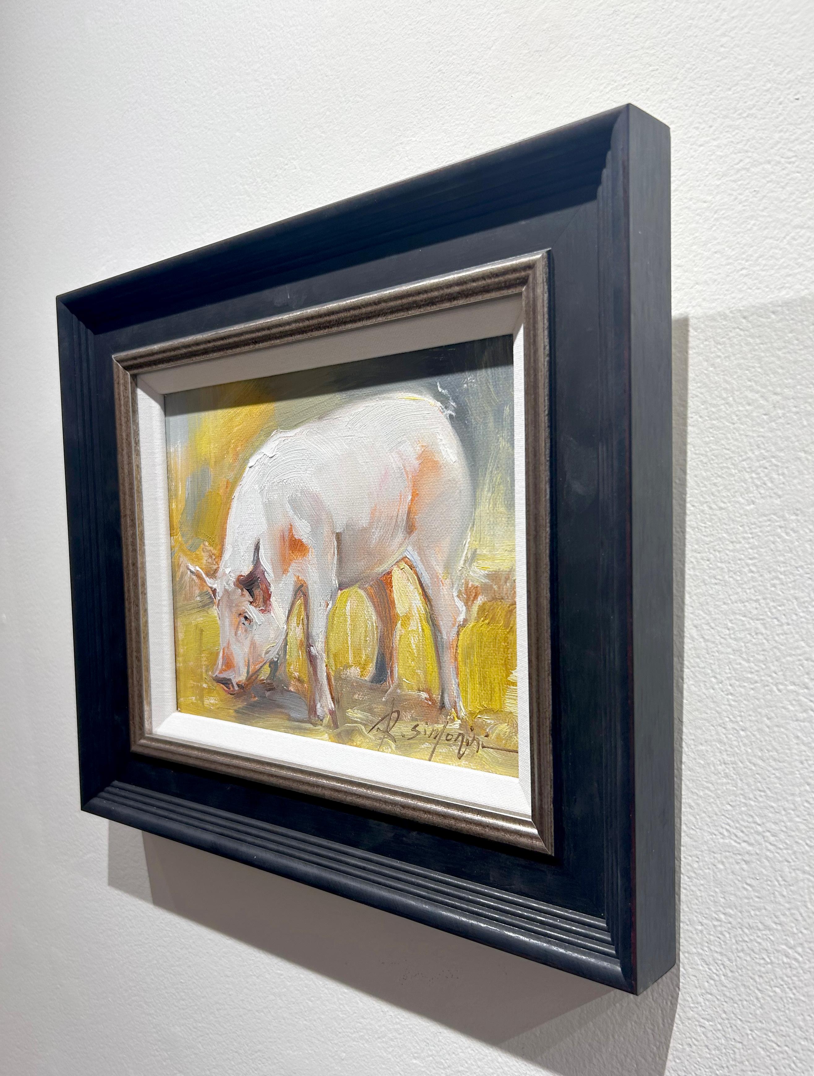 Ray Simonini, „Ethel“, 8x10, Impressionistisches Ölgemälde auf Leinwand, Bauerntier, Ölgemälde auf Leinwand im Angebot 2