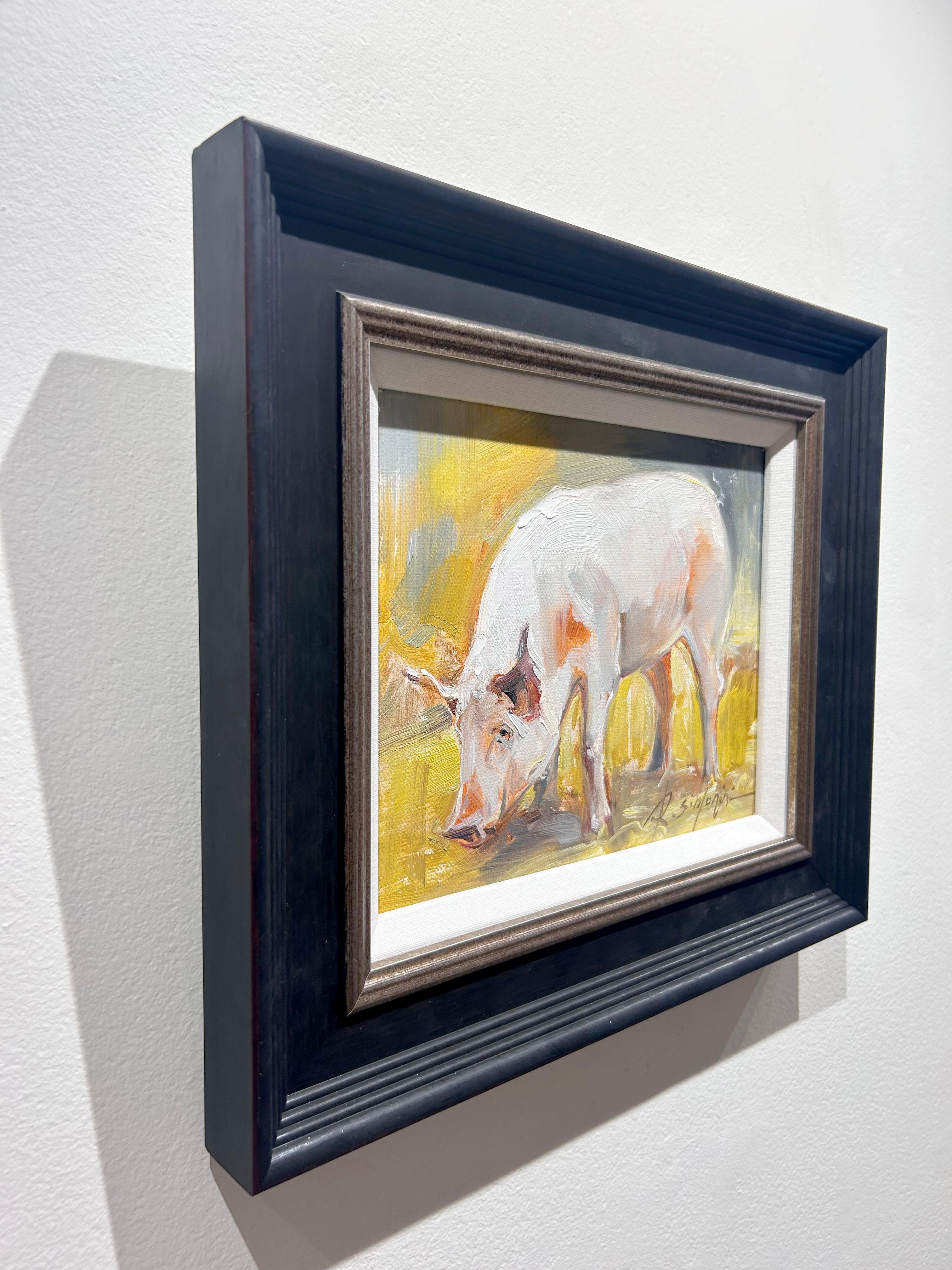 Ray Simonini, „Ethel“, 8x10, Impressionistisches Ölgemälde auf Leinwand, Bauerntier, Ölgemälde auf Leinwand im Angebot 3