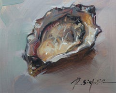 Ray Simonini "Freshly Shucked" 8x10 Austernschale Impressionist Ölgemälde