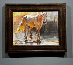 Ray Simonini, "Luna" 12x16 Impressionist Horse Farm Animal Oil Painting