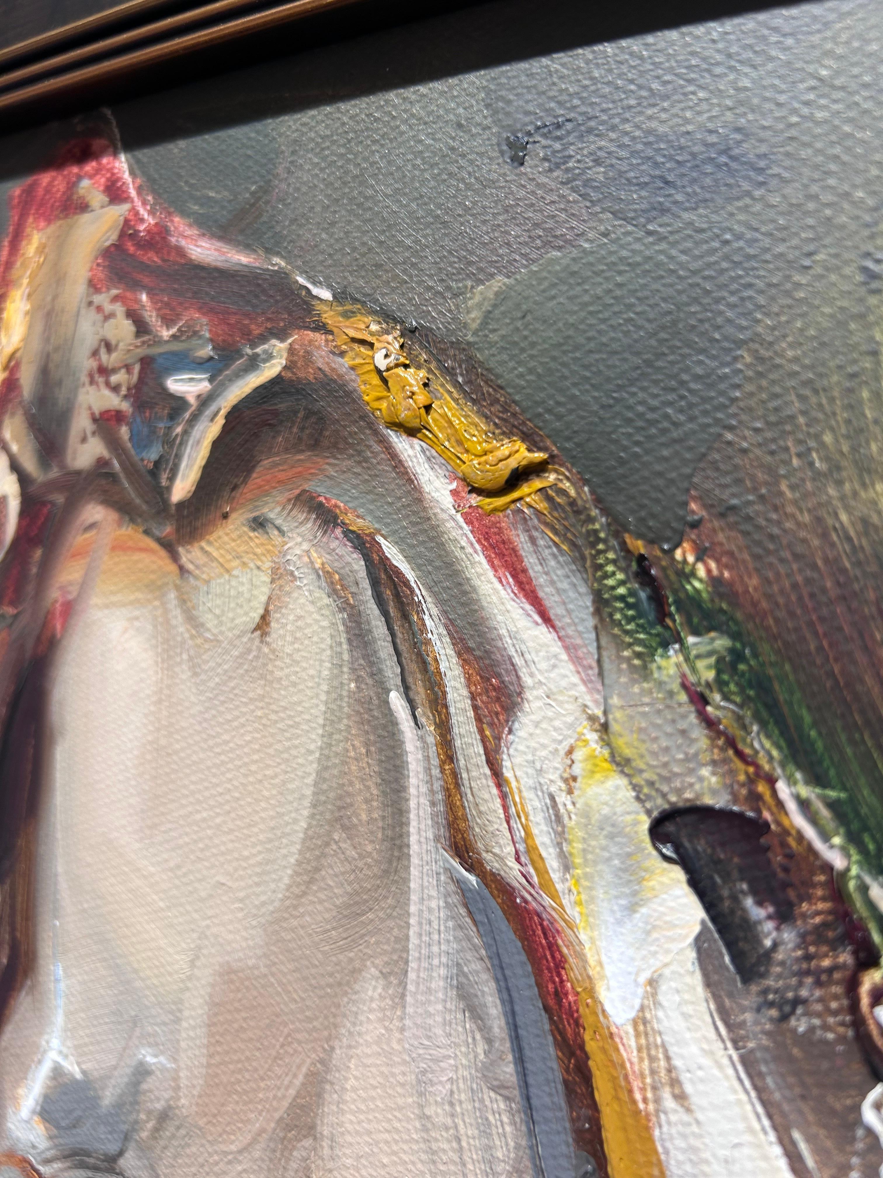 Ray Simonini, „Perfect Oyster“, impressionistisches Ölgemälde auf Leinwand, 16x12, Muschel 5