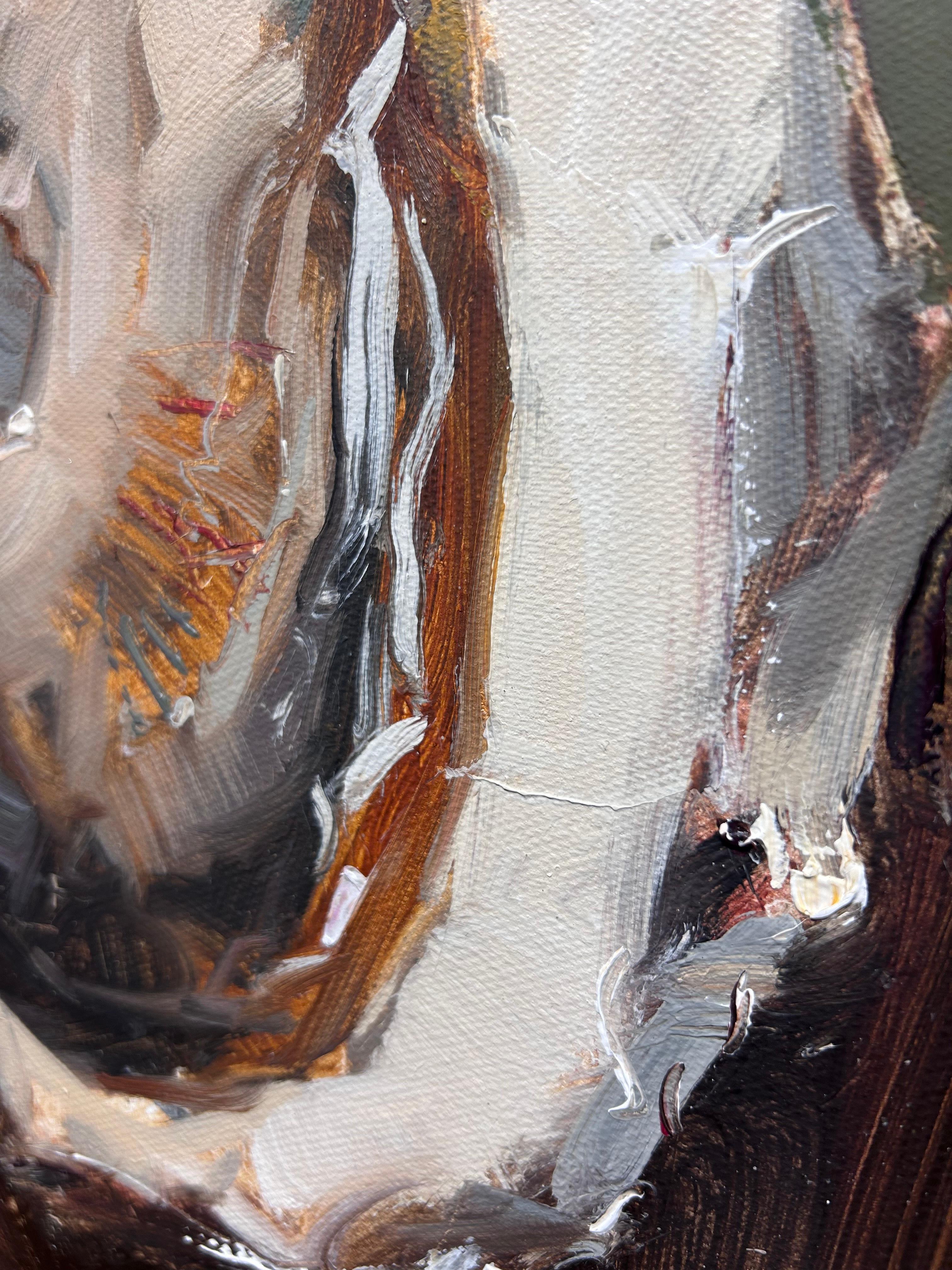 Ray Simonini, „Perfect Oyster“, impressionistisches Ölgemälde auf Leinwand, 16x12, Muschel 6