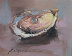 Ray Simonini "Saborea el océano" 8x10 Pintura al óleo impresionista de conchas de ostras