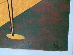 Sueño de un Boy Scout di Ray Smith, stampa nuda surreale in verde e giallo