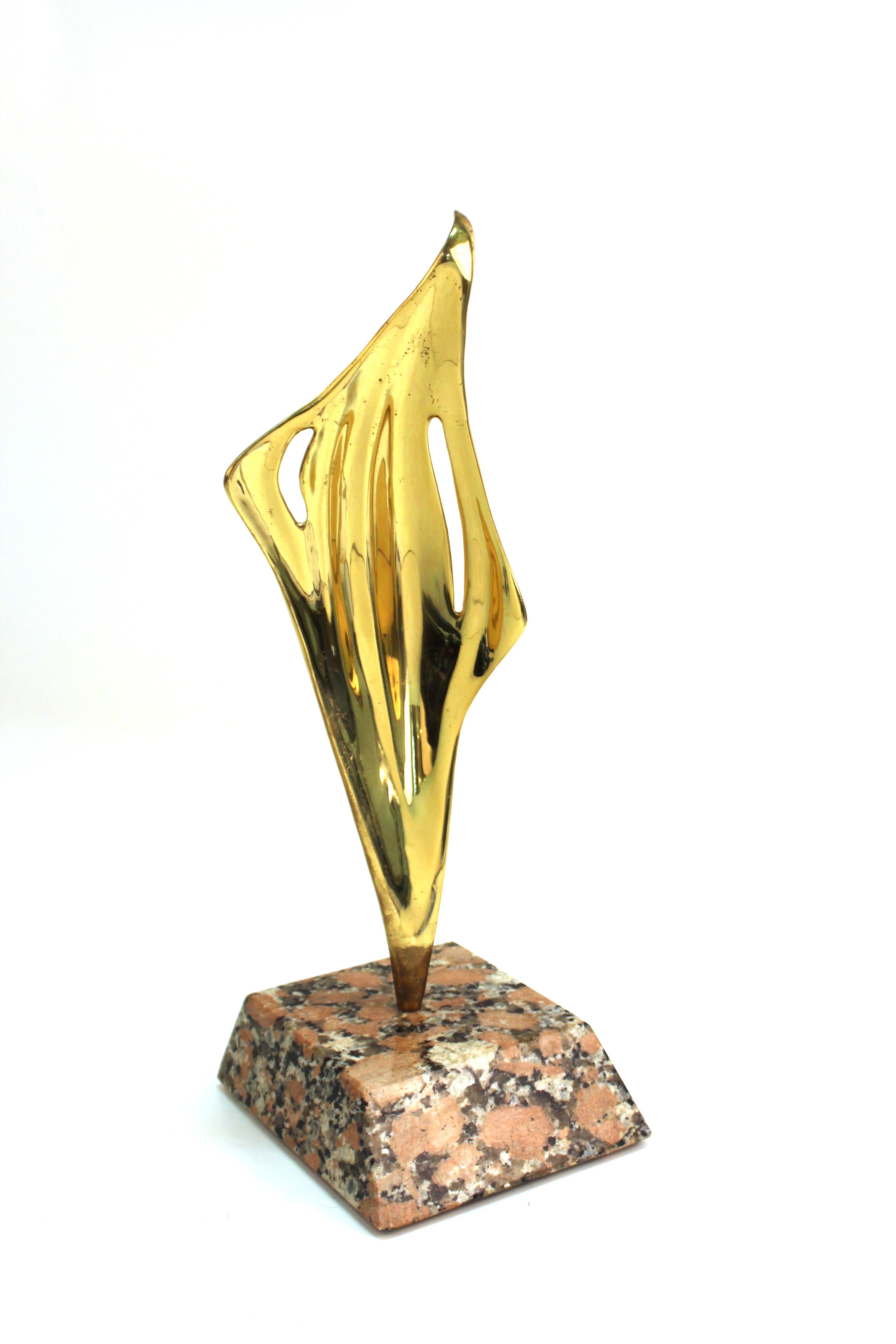 American Ray Tanner Modern Abstract Sculpture in Brass