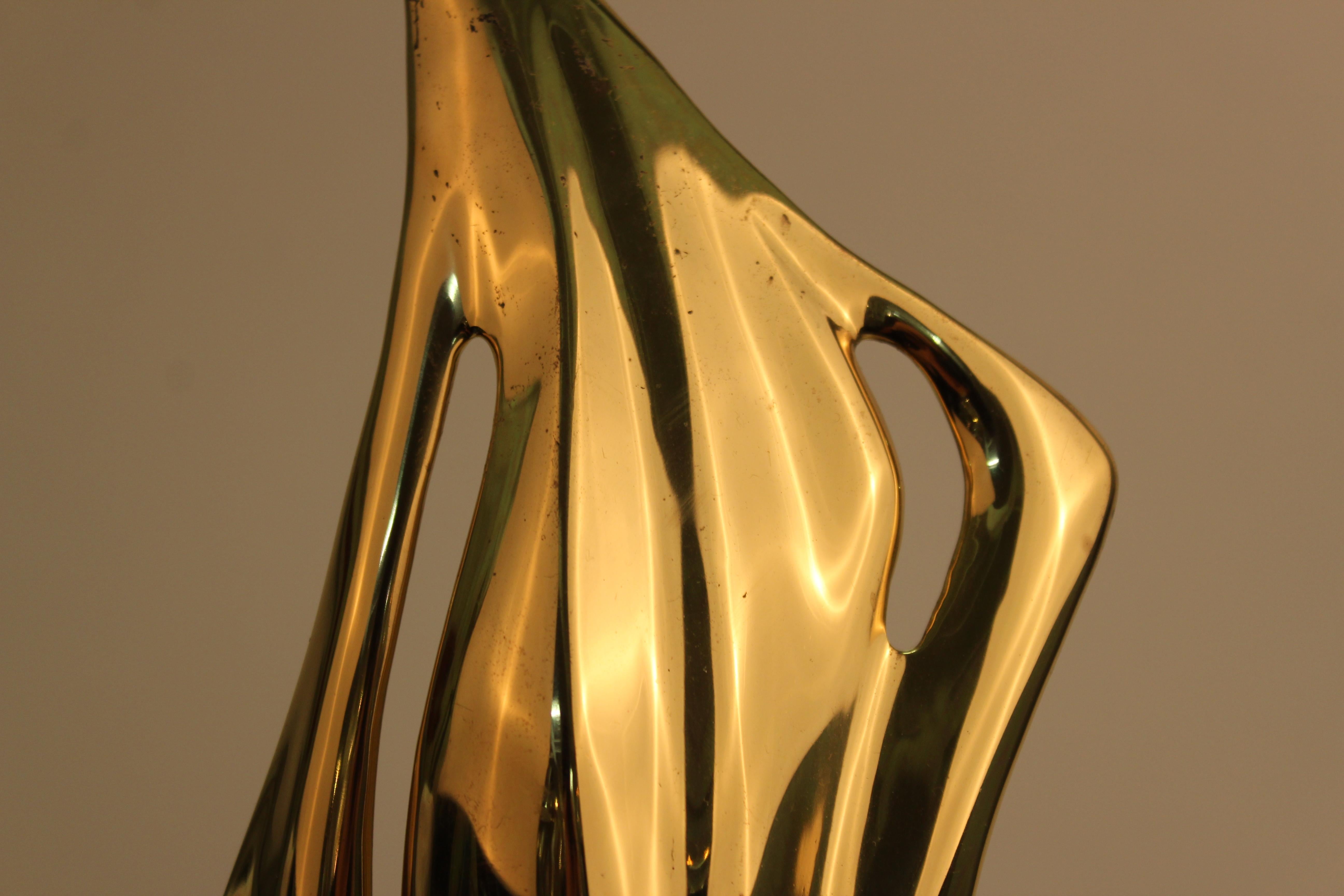 Ray Tanner Modern Abstract Sculpture in Brass 1