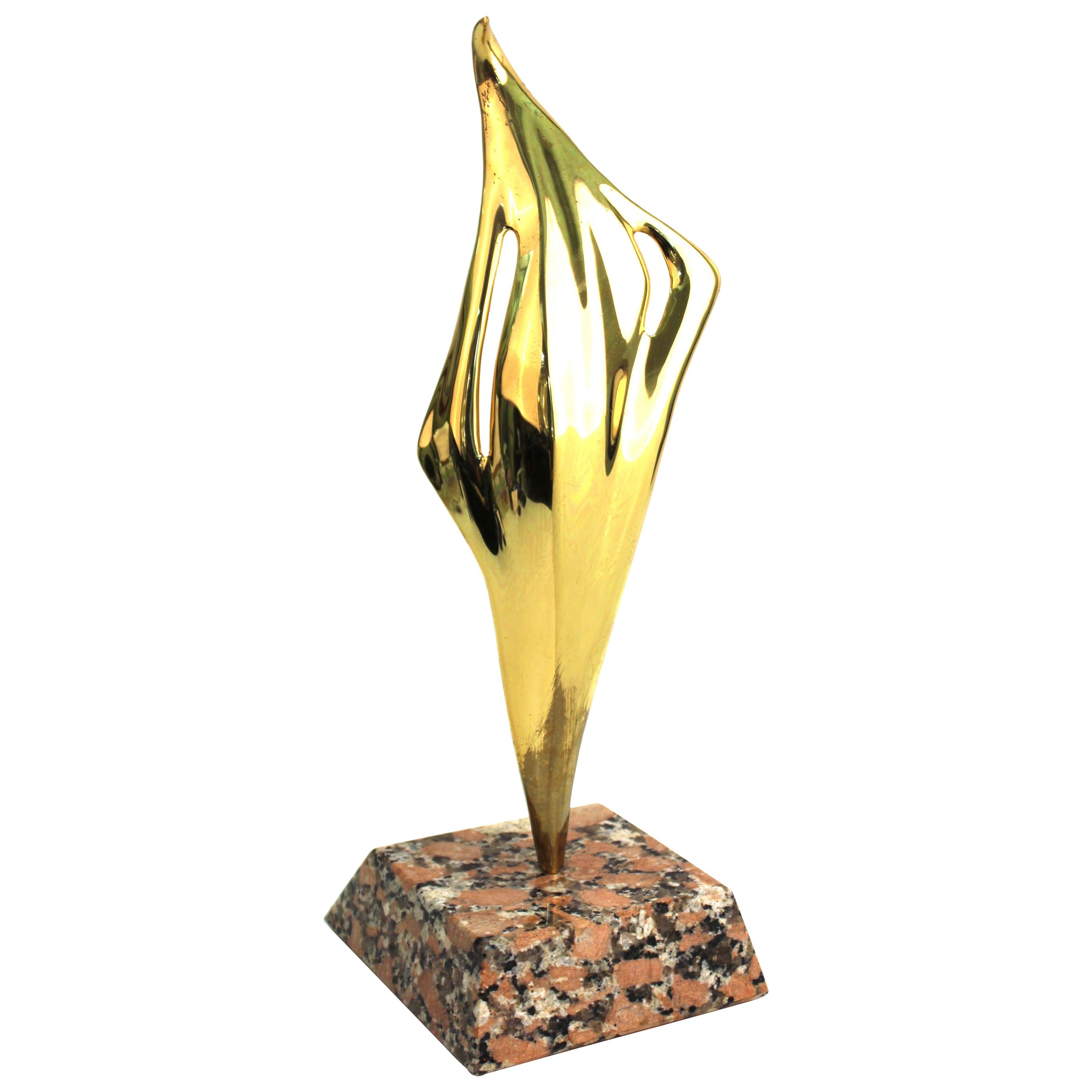 Ray Tanner Modern Abstract Sculpture in Brass