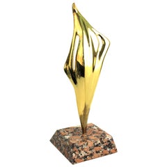 Ray Tanner Modern Abstract Sculpture in Brass
