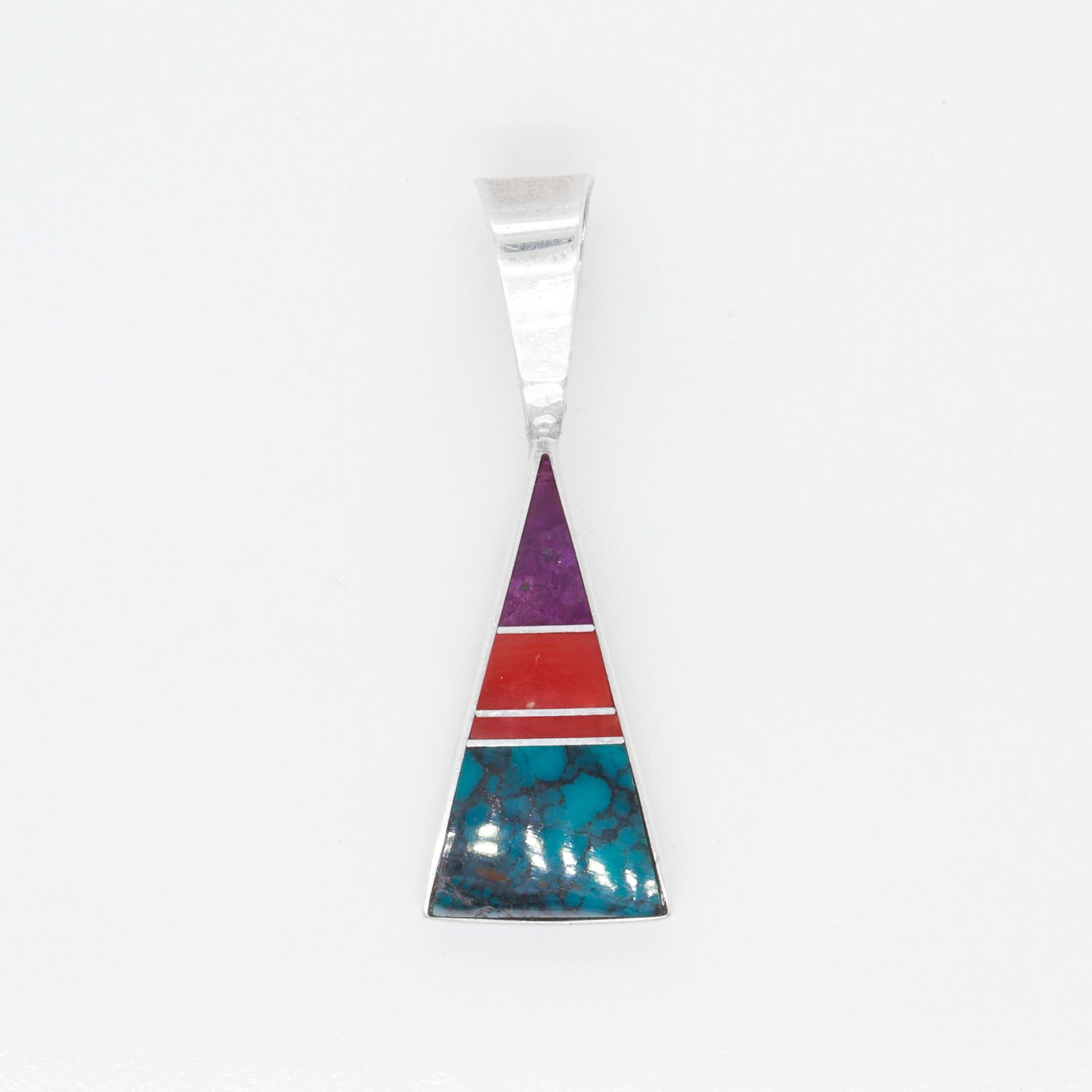 Ray Tracey Messer-Anhänger aus Sterlingsilber mit Intarsien und Edelsteinen im Angebot 6