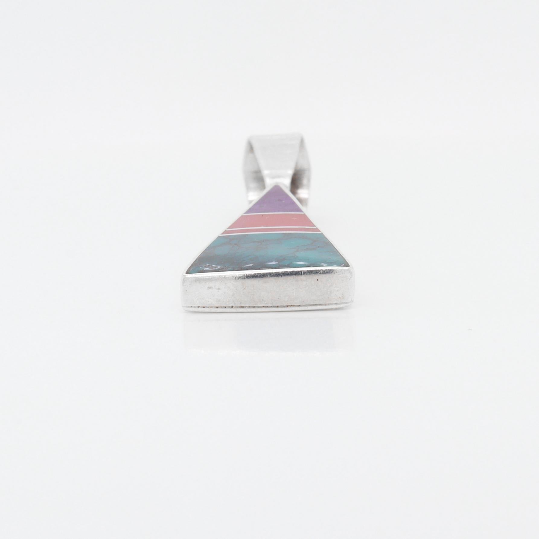 Ray Tracey Messer-Anhänger aus Sterlingsilber mit Intarsien und Edelsteinen im Angebot 1