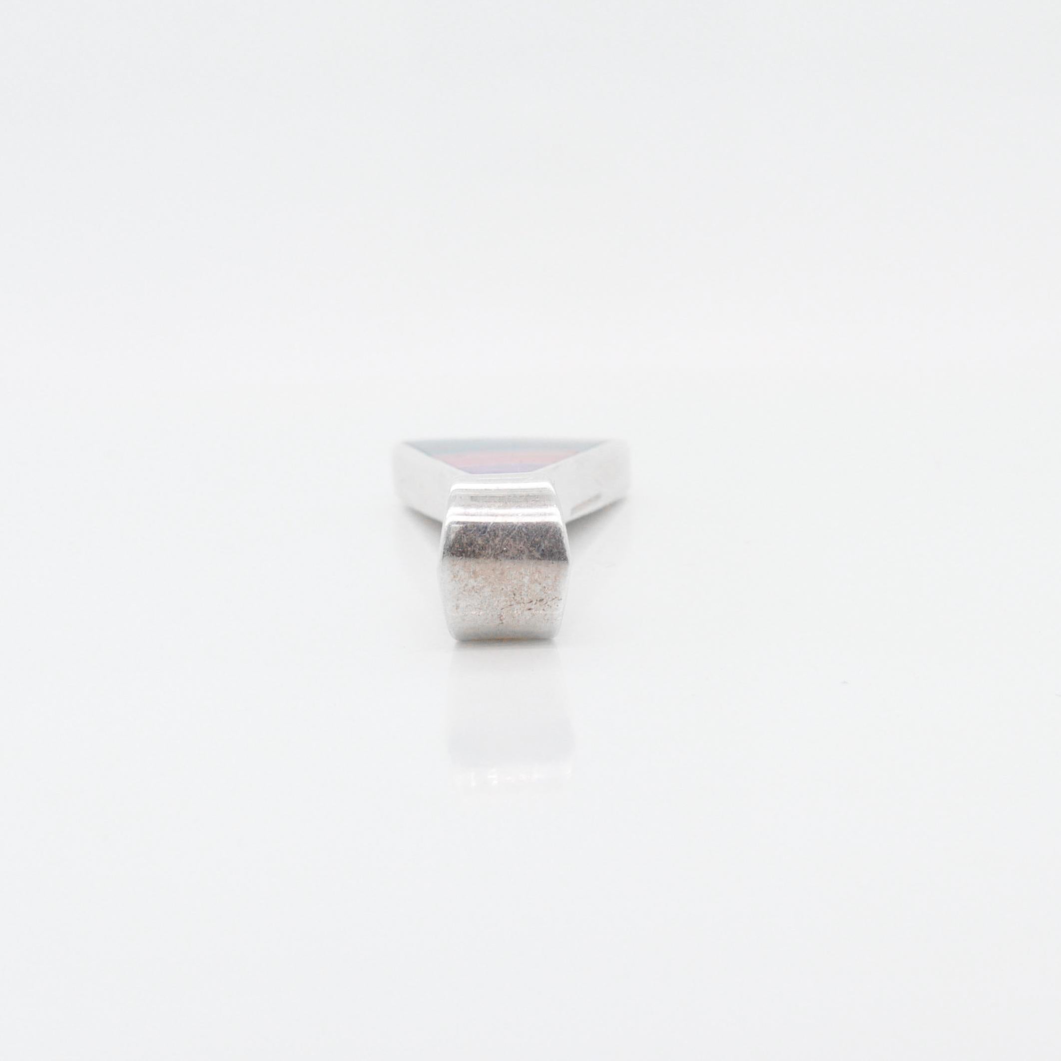 Ray Tracey Messer-Anhänger aus Sterlingsilber mit Intarsien und Edelsteinen im Angebot 3