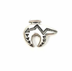 Ray Tracey Native American Sterling Silver Turquoise Heartline Bear Pendant