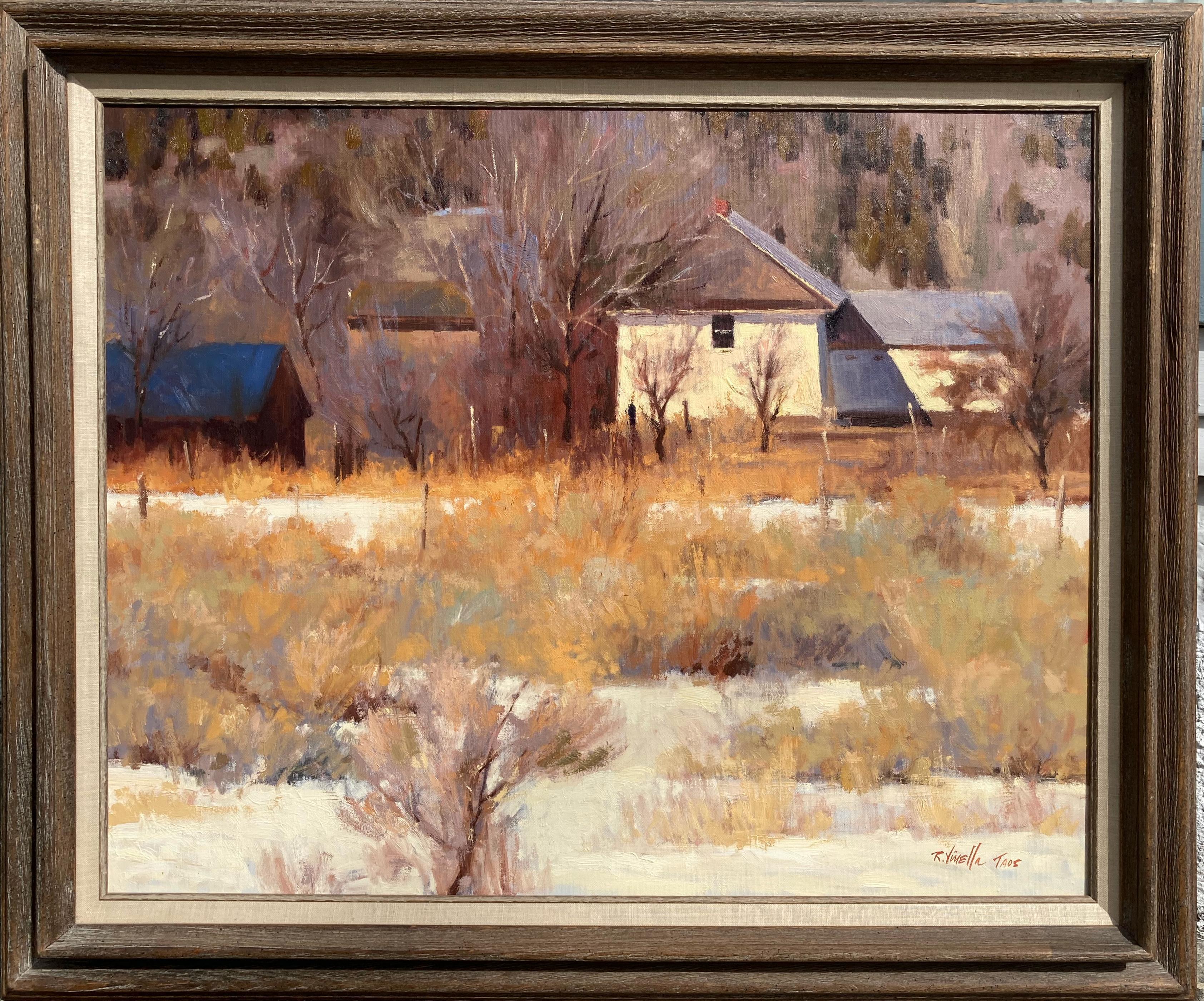 Ray Vinella Landscape Painting - Sunlight and Snow, Taos, New Mexico