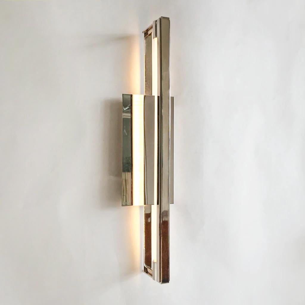 Hand-Crafted Ray Wall Sconce, Round Rod Acrylic Diffuser For Sale