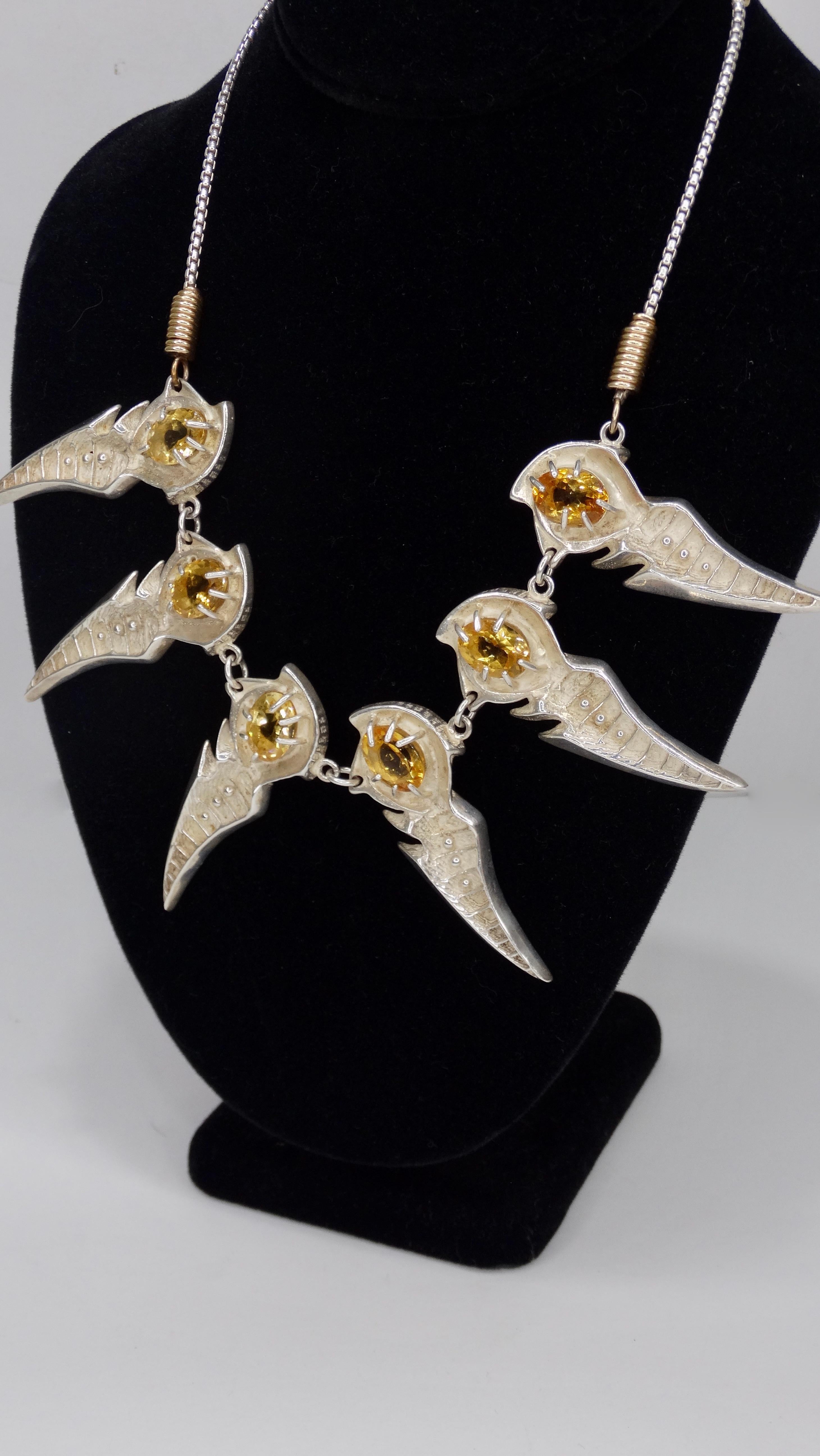 Oval Cut Ray Wiley Silver & Citrine Necklace For Sale