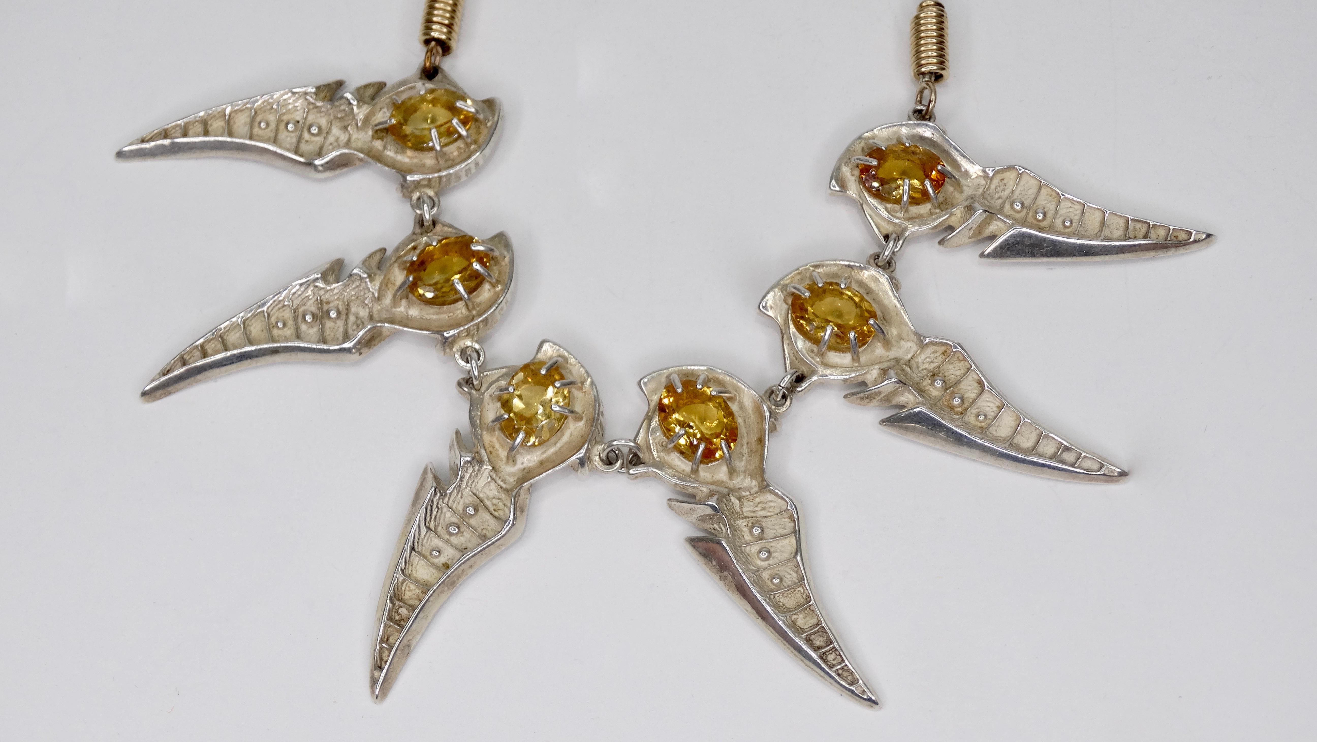 Women's or Men's Ray Wiley Silver & Citrine Necklace For Sale