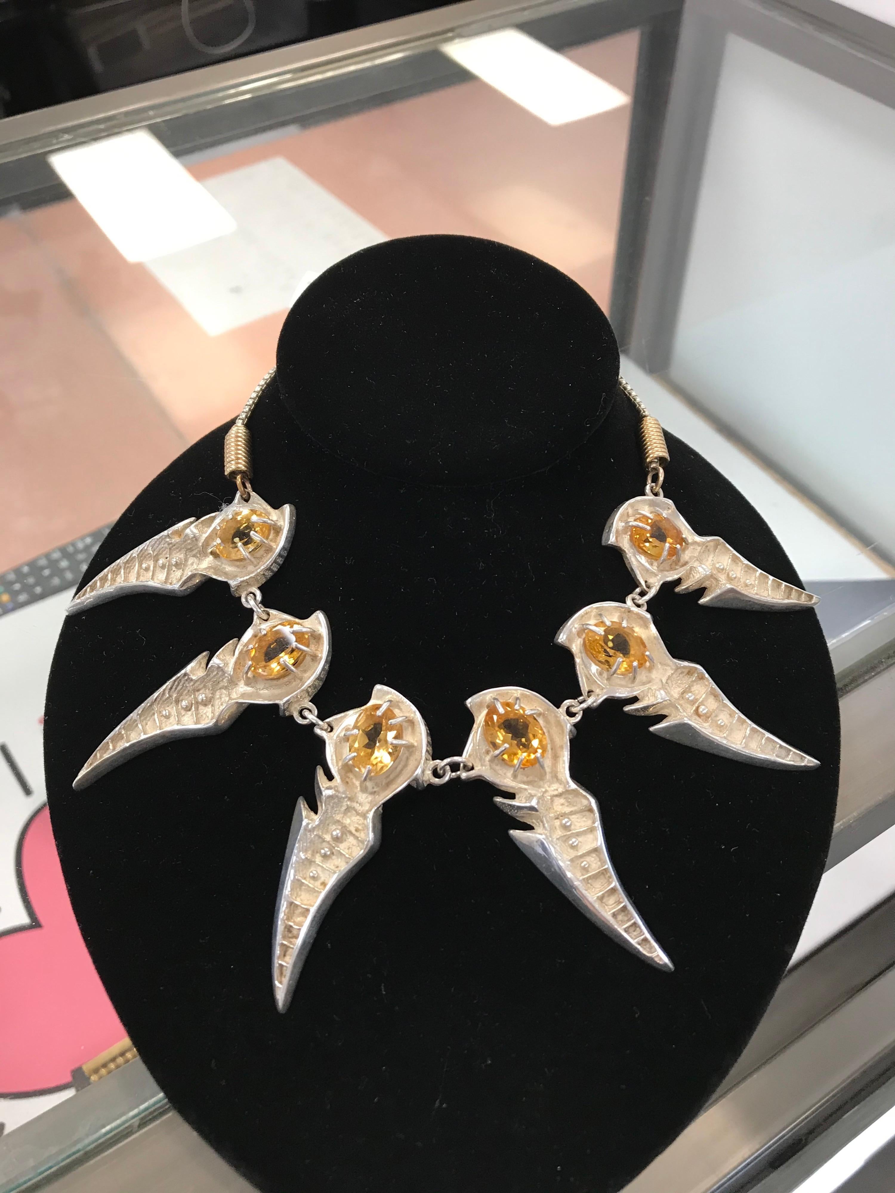 Ray Wiley Silver & Citrine Necklace For Sale 1
