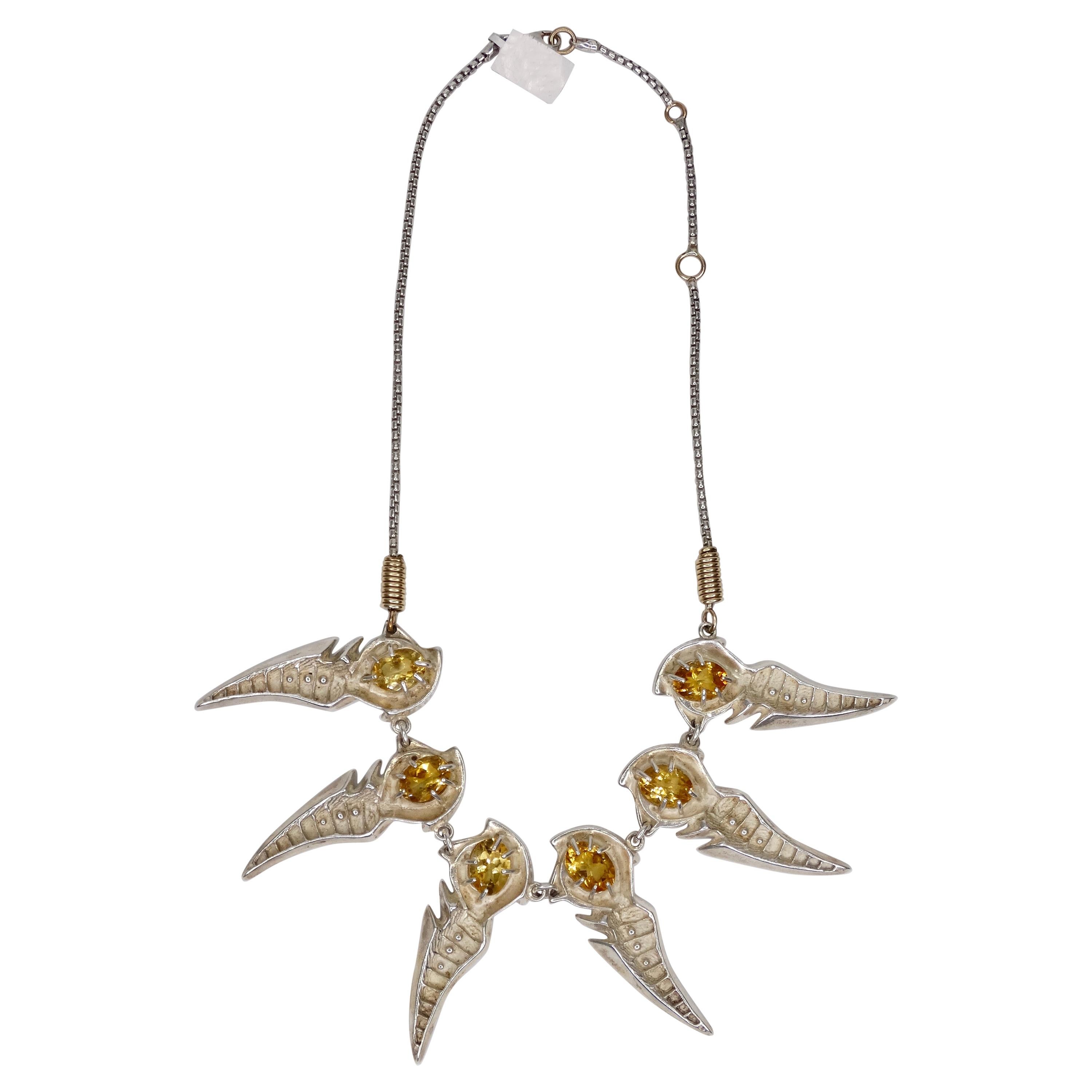 Ray Wiley Silver & Citrine Necklace For Sale