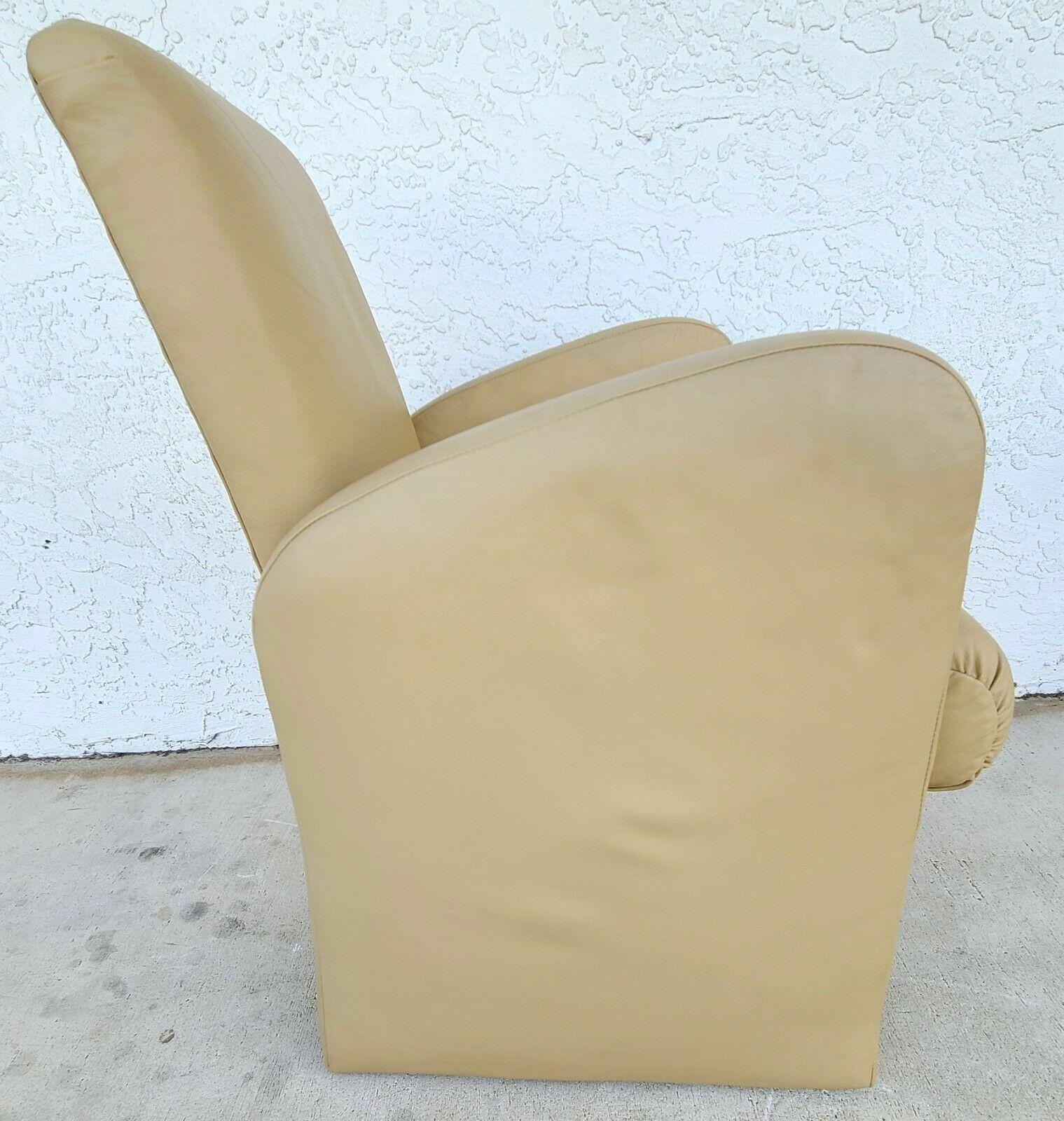 Post-Modern Set of 2 Only Ray Wilkes Chiclet Style Leather Club Chairs