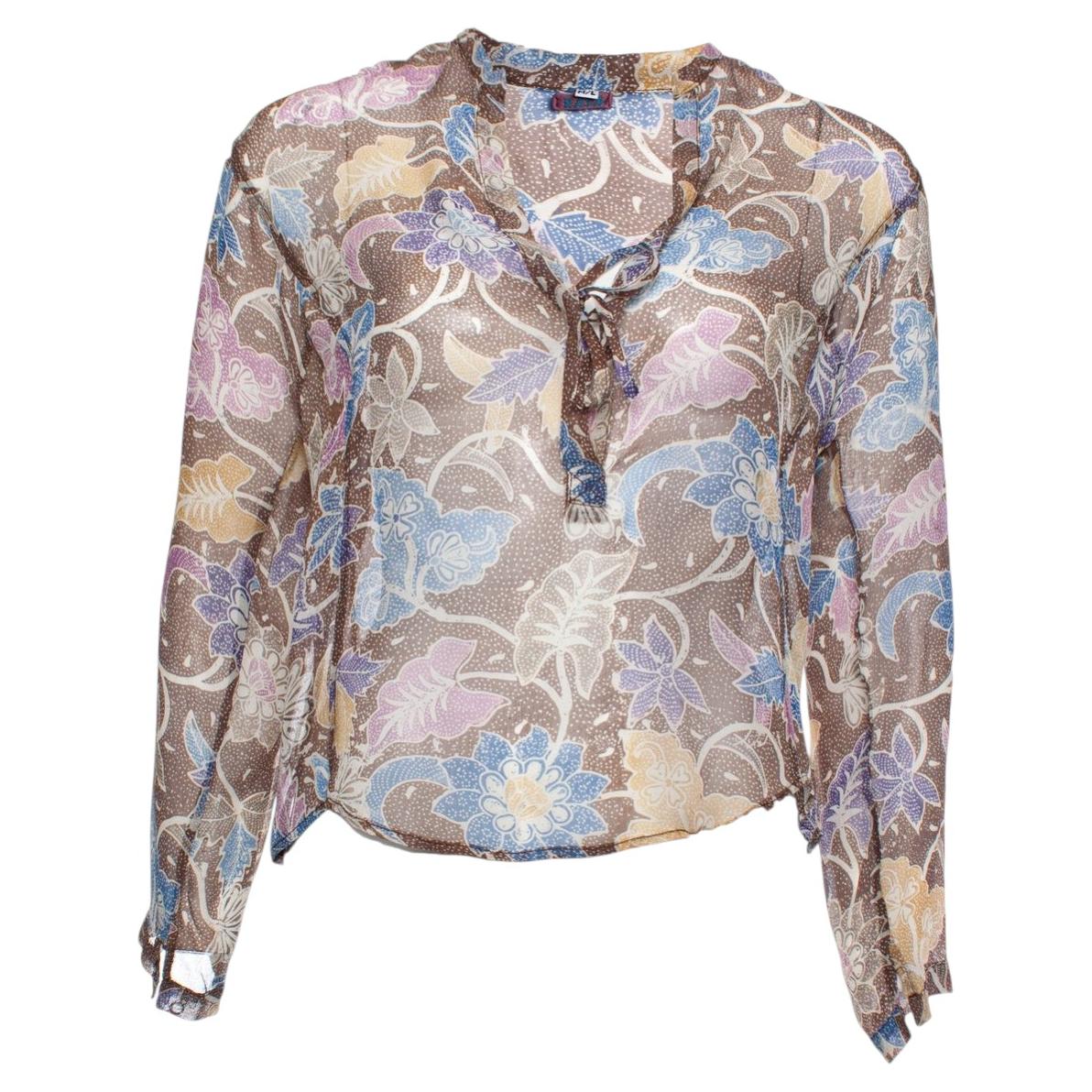 RAYA, blouse with floral print and dots For Sale