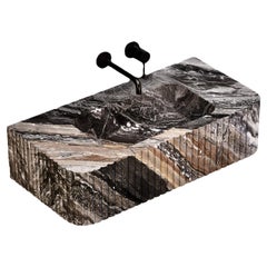 Raya - Ribbed Marble Basin - Grey Galaxy - Medium
