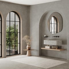 Raya - Geripptes Marmorbecken - Carrara Weiß - Klein