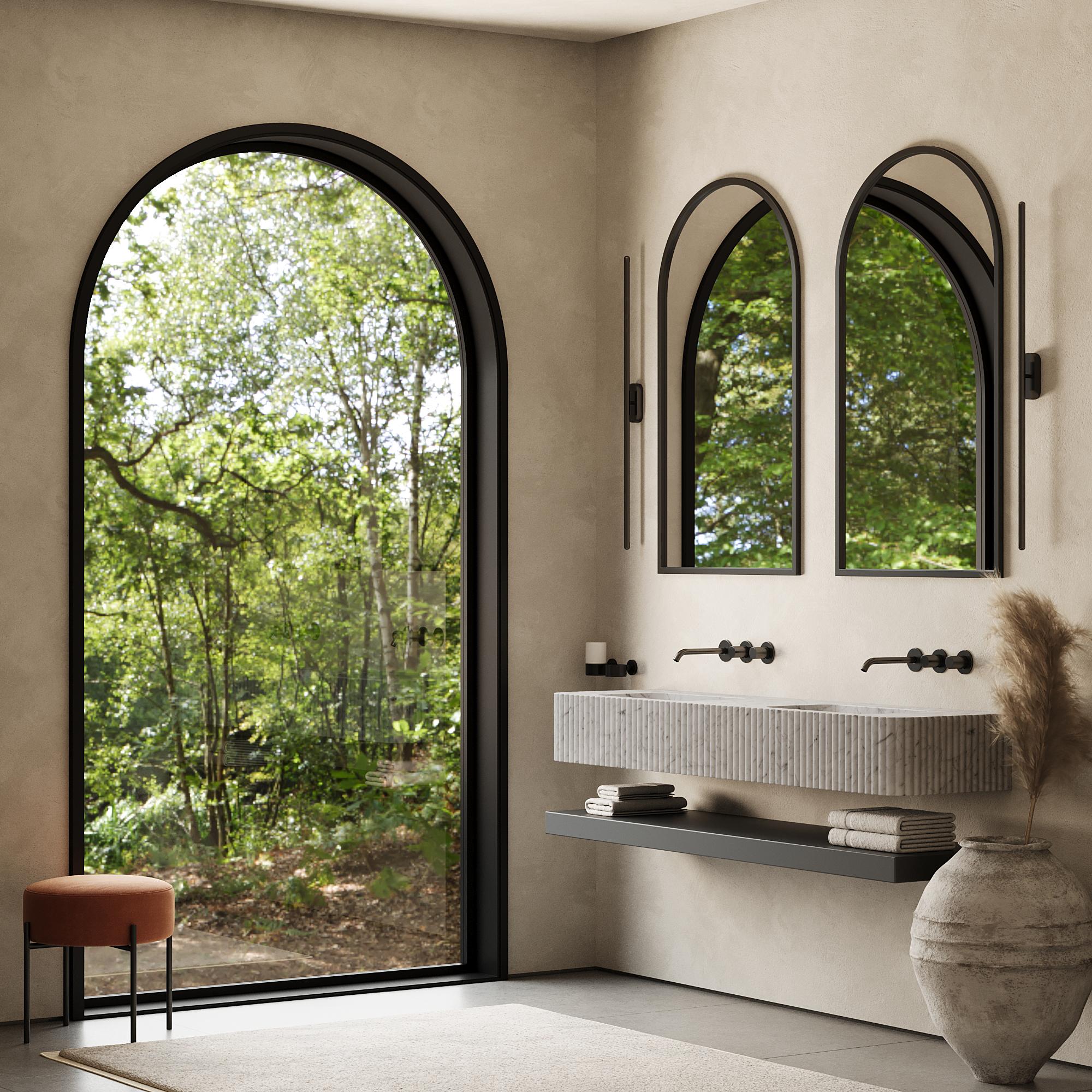 Portoghese Raya - Marmo a coste - Lavabo doppio - Whiting Carrara in vendita